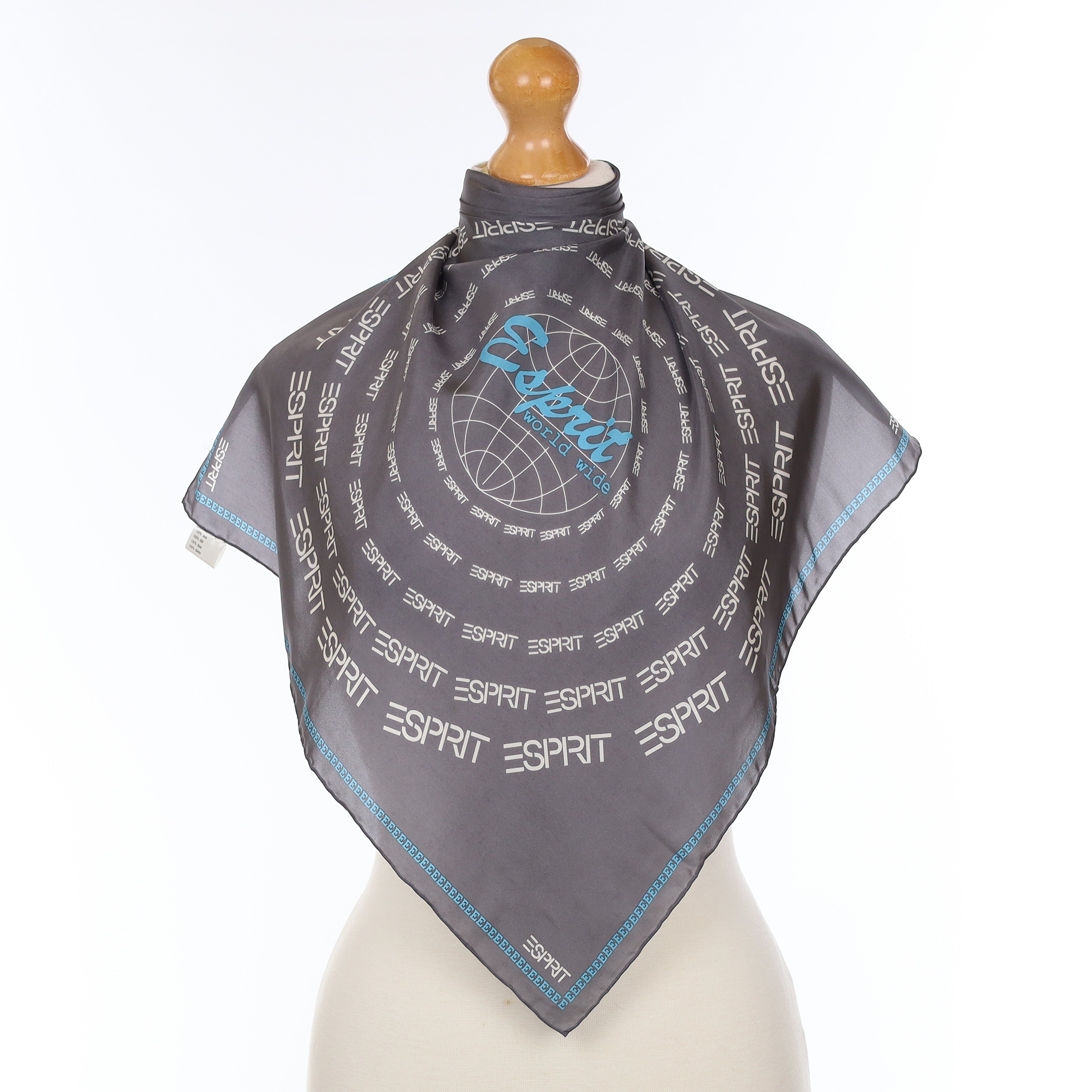 Esprit Grey Logo Silk Scarf
