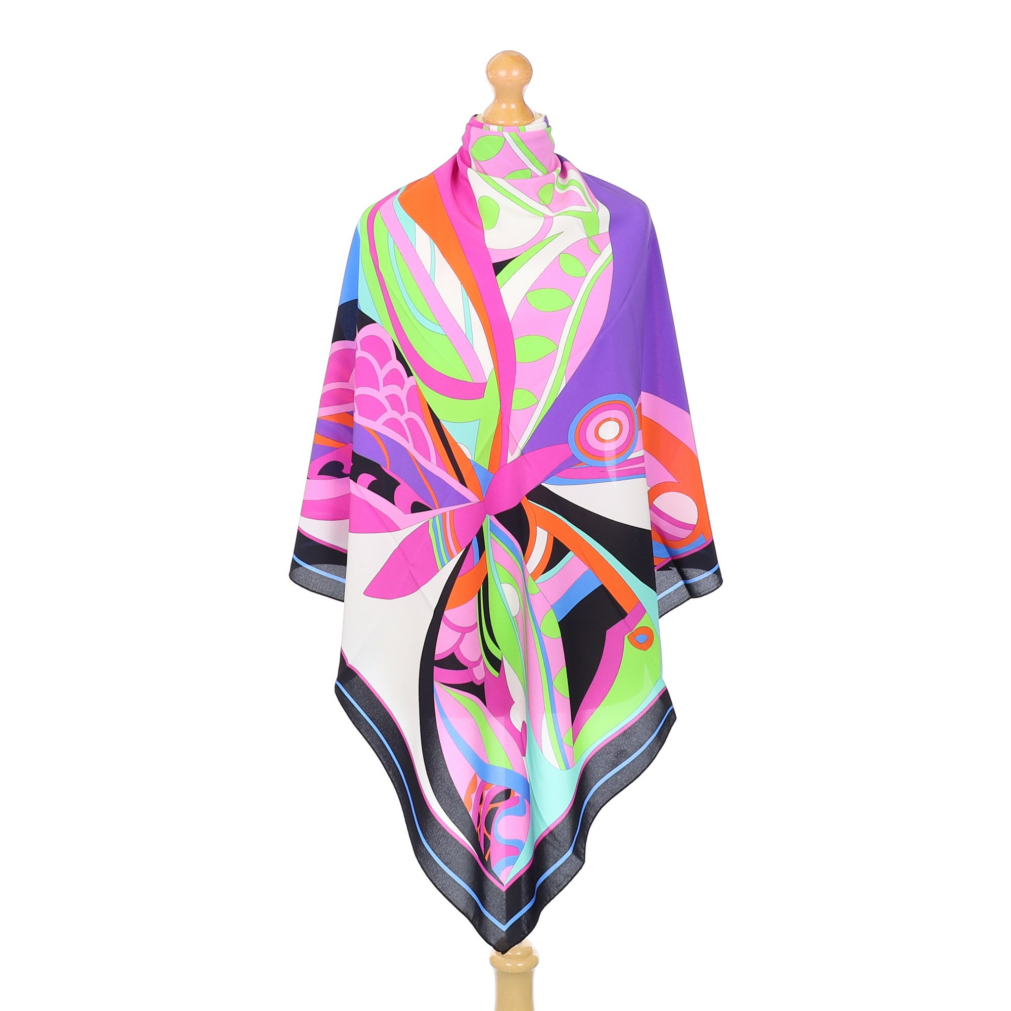Brand New Italian Colourful Abstract Butterfly Silk Scarf