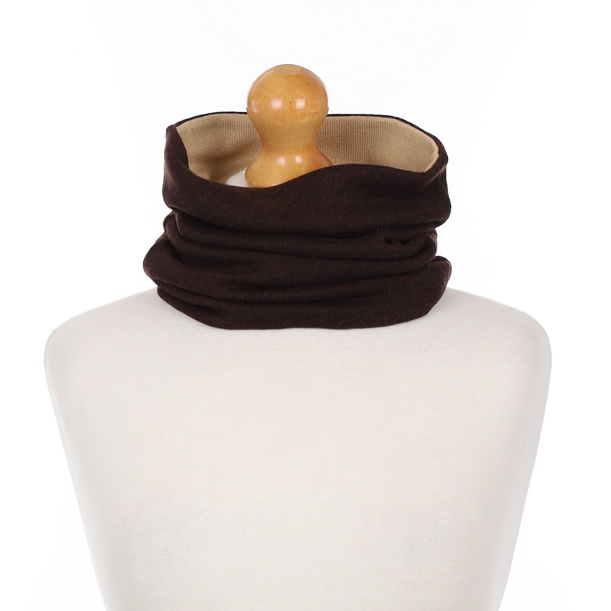 Camel and Chocolate Luxury Double Layered Snood