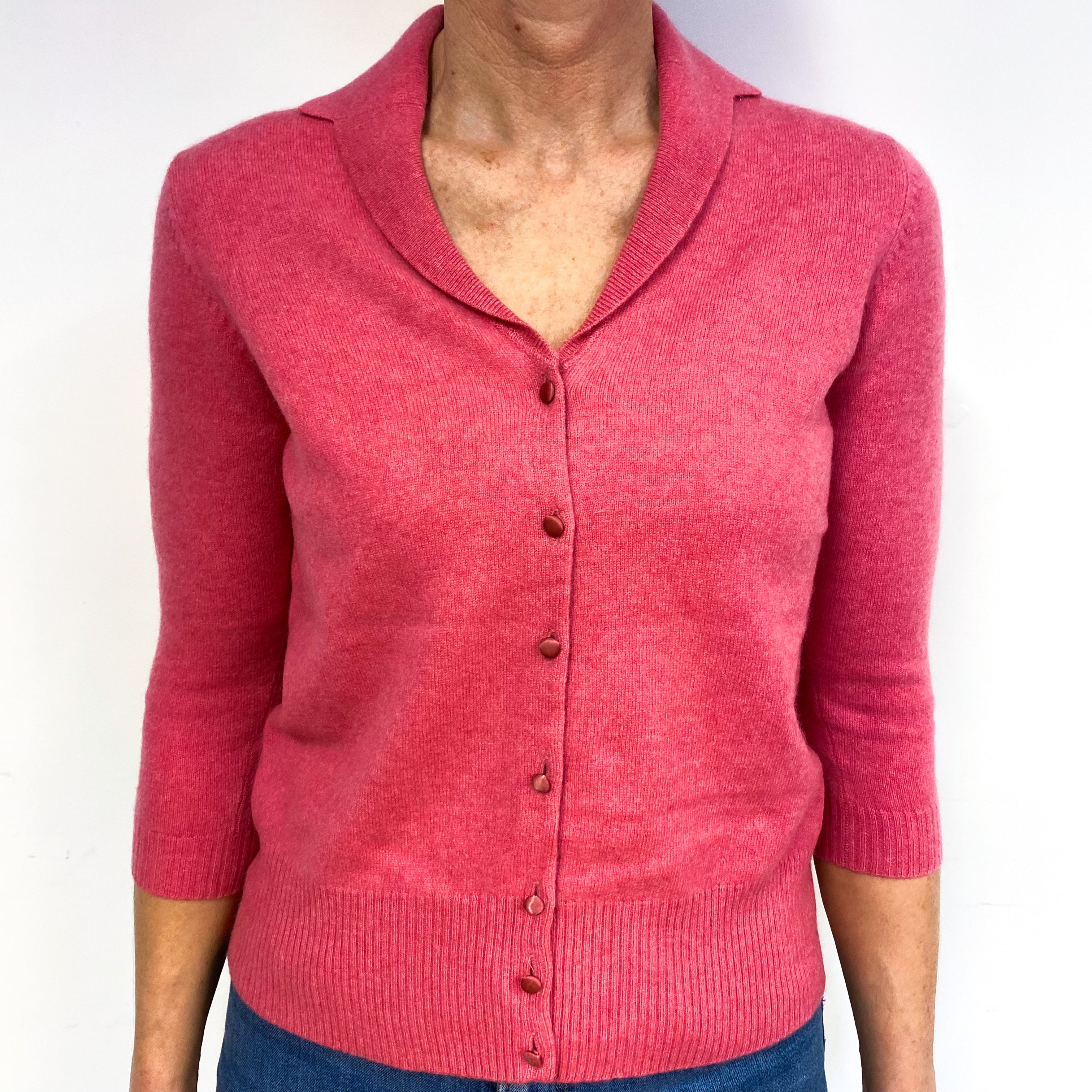 Rose Pink Cashmere Cardigan Medium