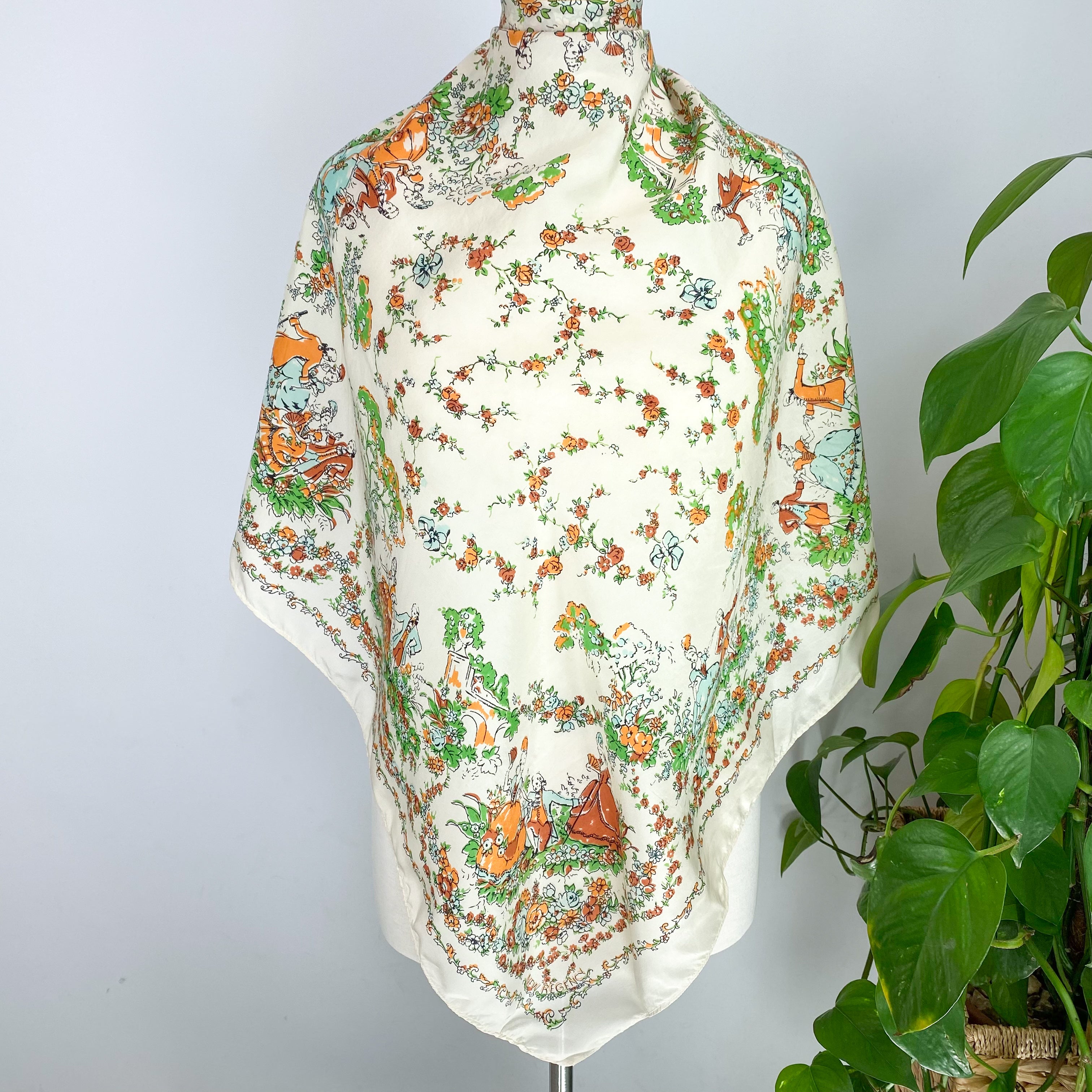 Floral Vintage Silk Scarf