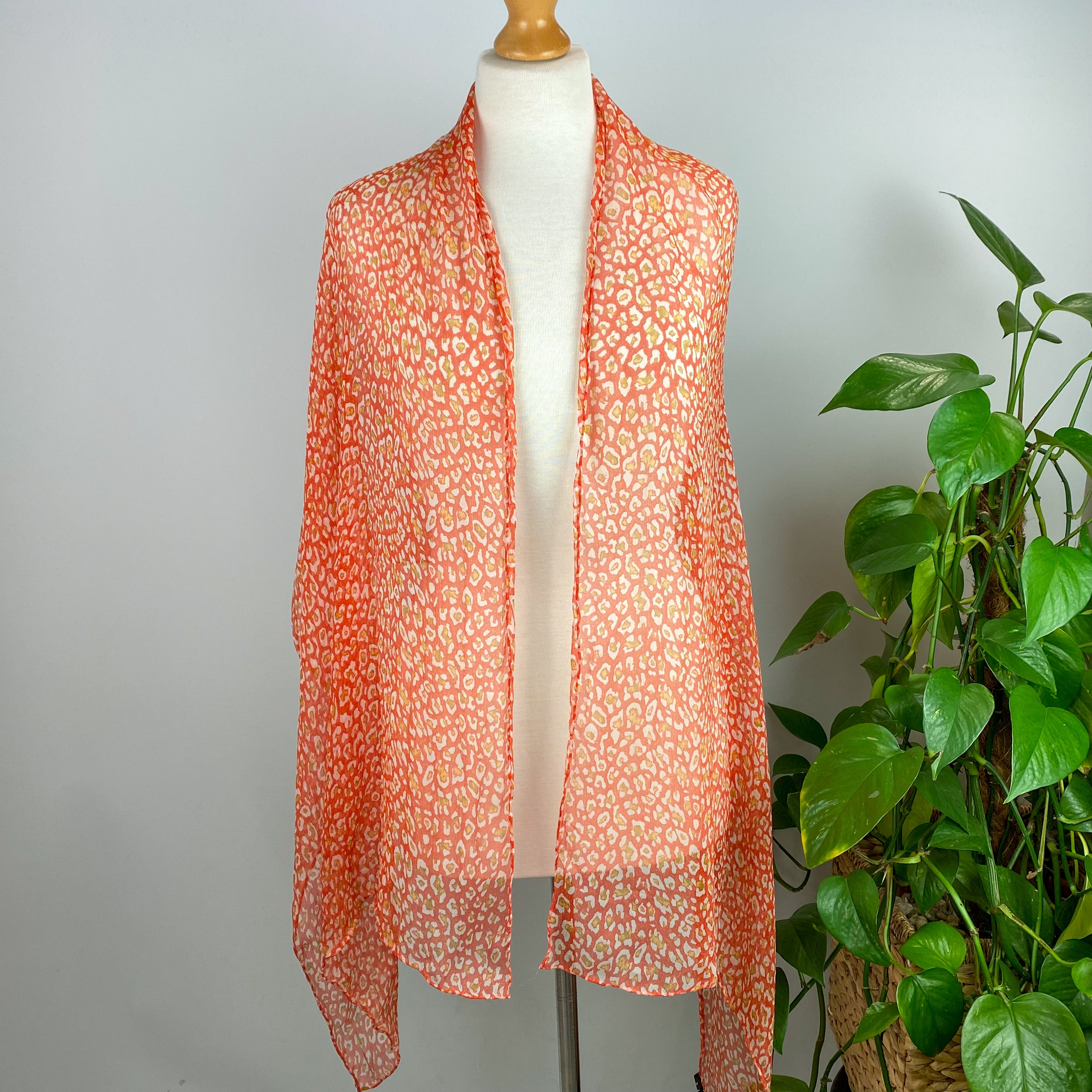 Orange Chiffon Silk Scarf
