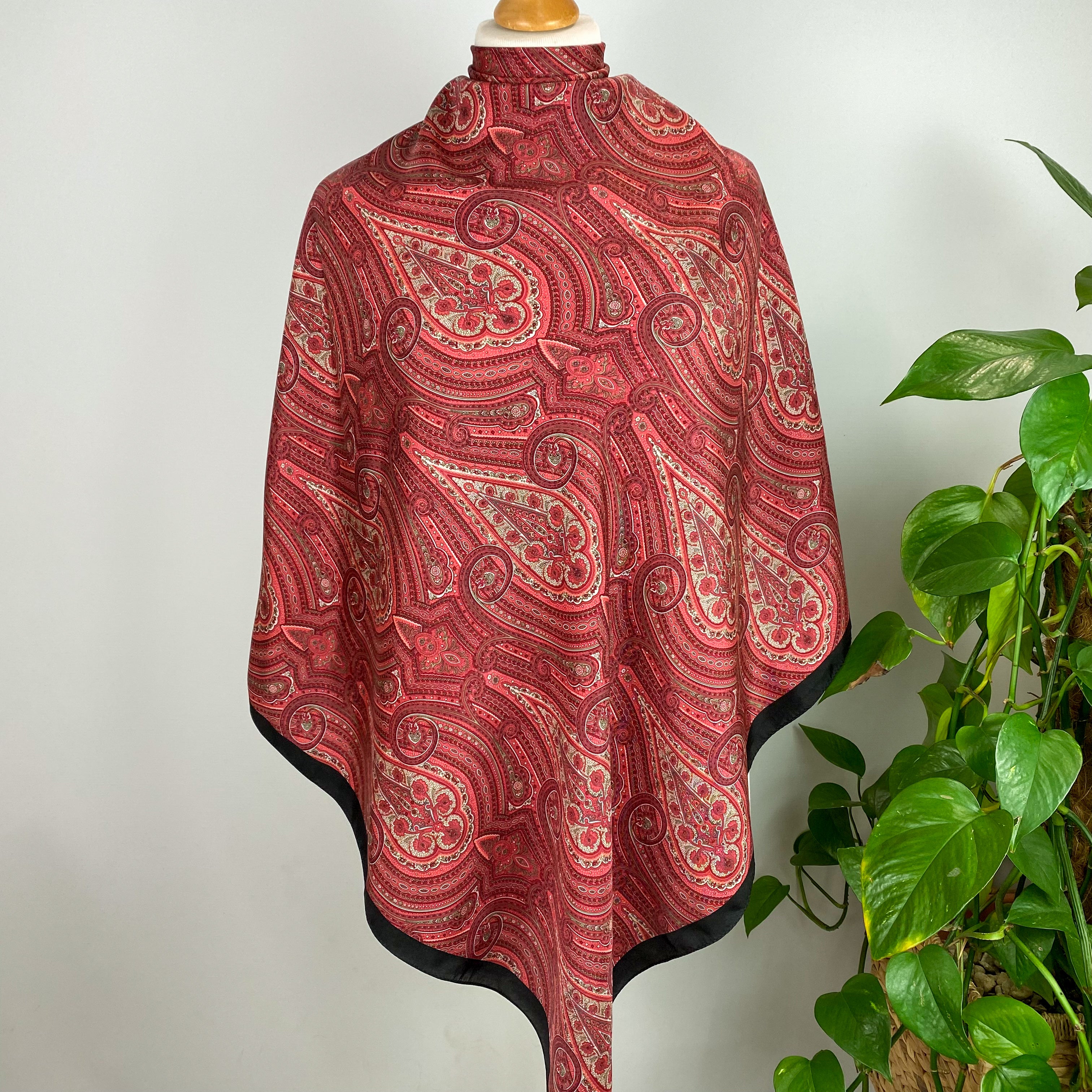 Pink Paisley Silk Scarf