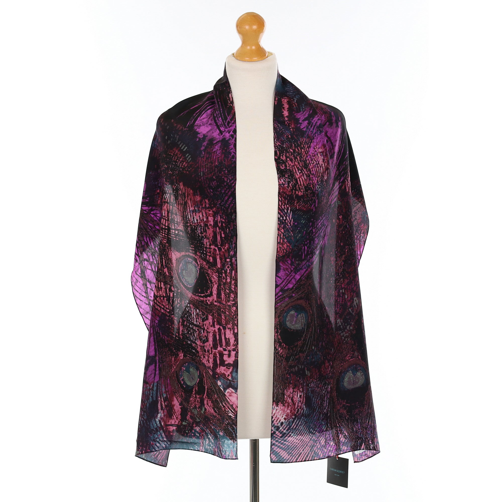 Brand New Cynthia Rowley Pink and Purple Silk Scarf