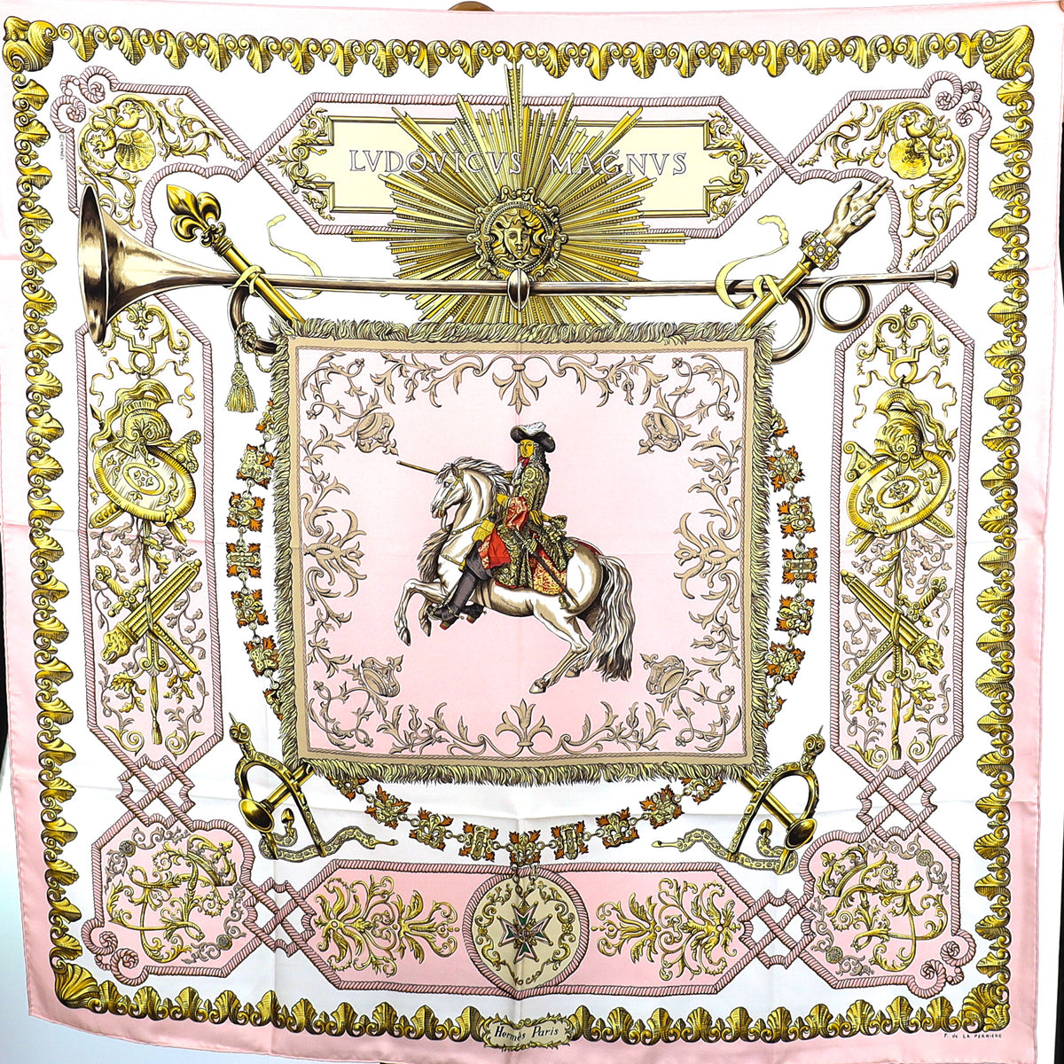 Pristine Hermès Lvdovicvs Magnvs Silk Scarf Quite Rare