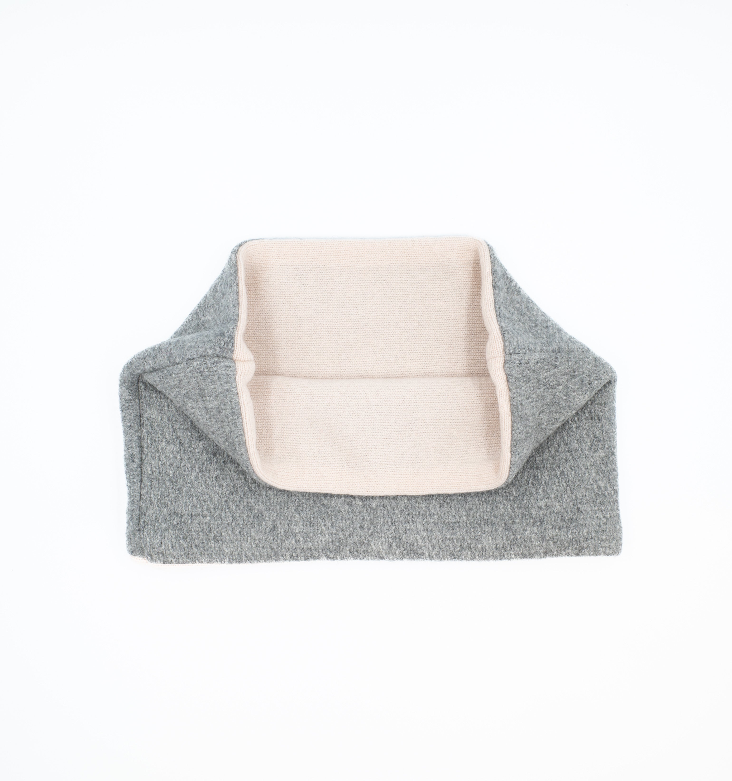 Smoke Grey Waffle Knit and Baby Pink Neck Warmer