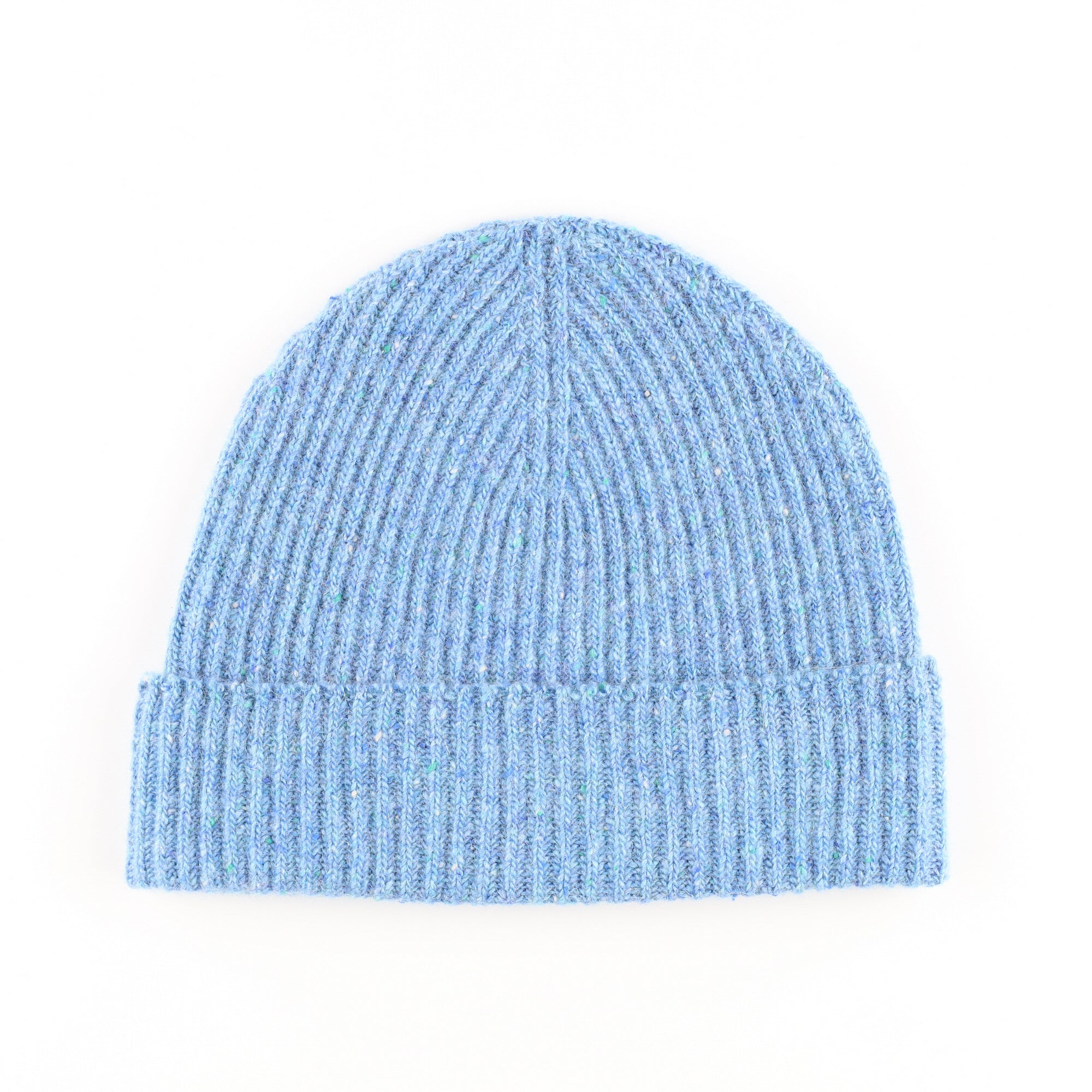 Brand New Scottish Delph Blue Donegal Cashmere Beanie Hat Unisex