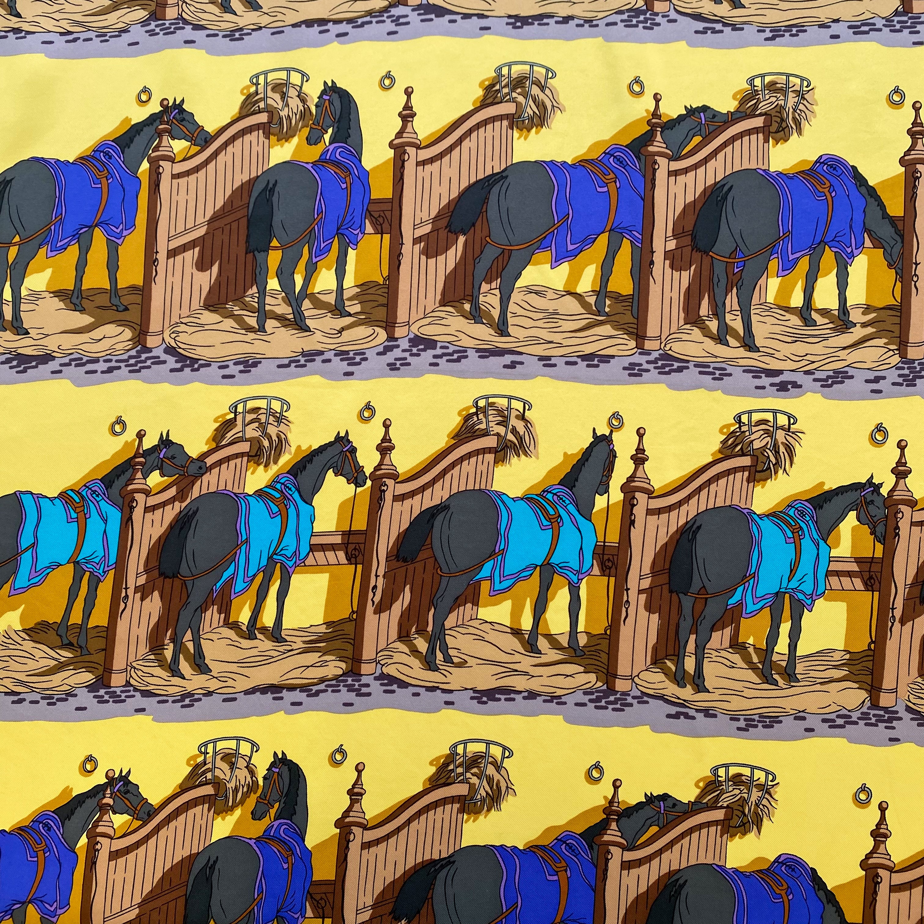 Hermès Ecuries Equestrian Silk Scarf