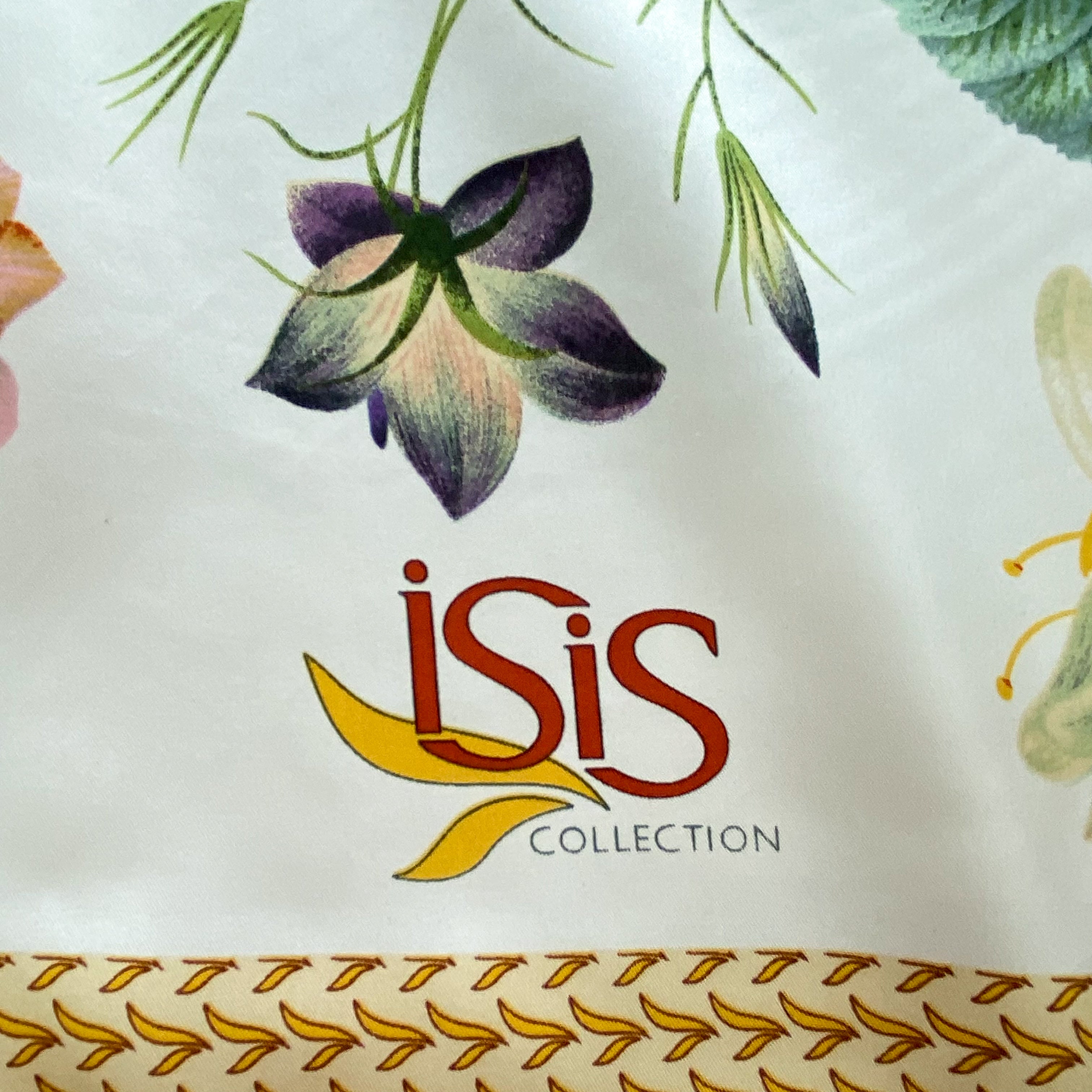 Botanical Cream Vintage Silk Scarf