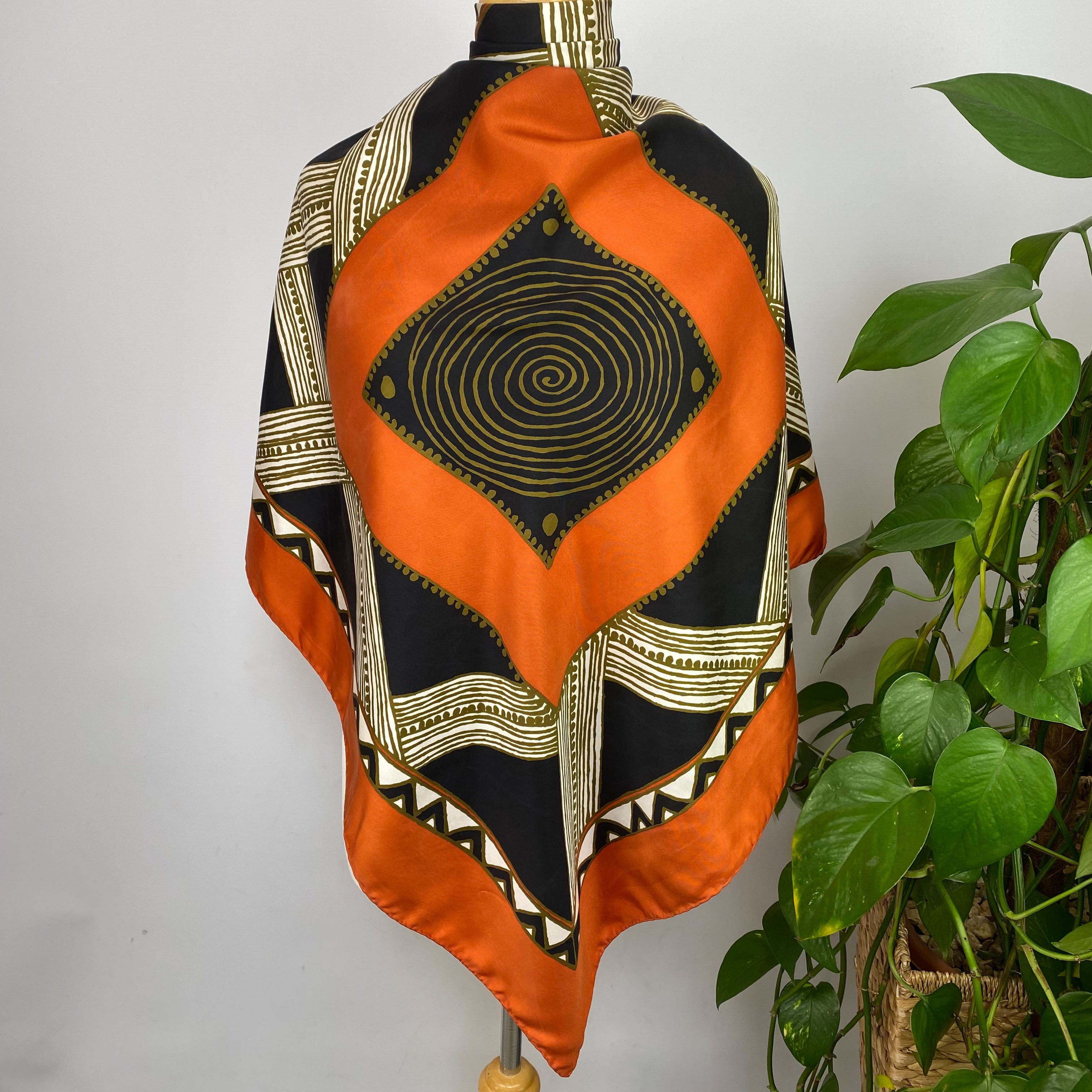 Aztec Design Vintage Silk Scarf
