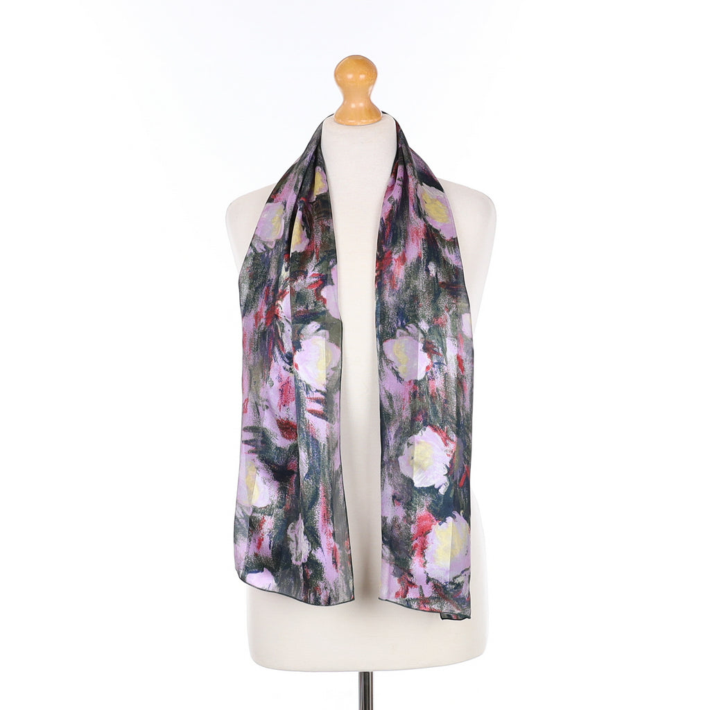 Artistic Floral Silk Scarf