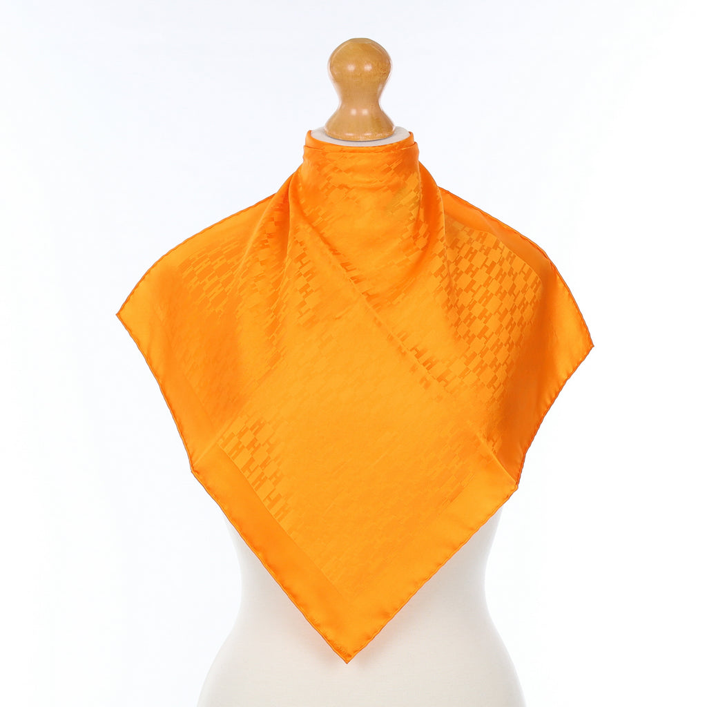 Brand New Boxed Hermès Orange ‘H’ 42 Silk Scarf
