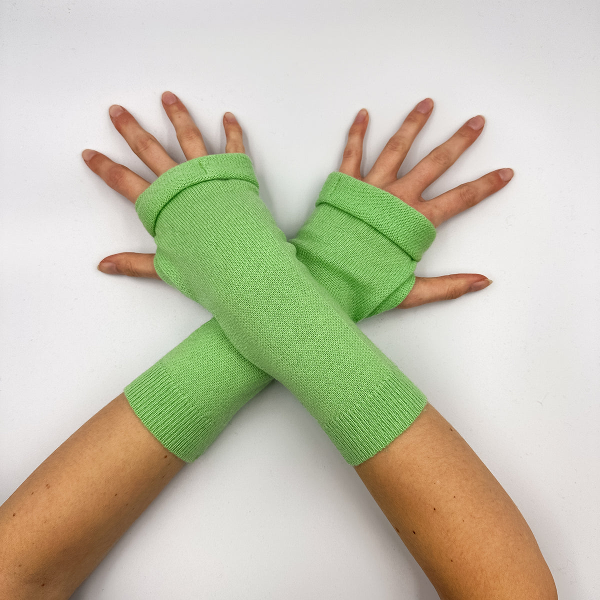 Lime Green Fingerless Gloves