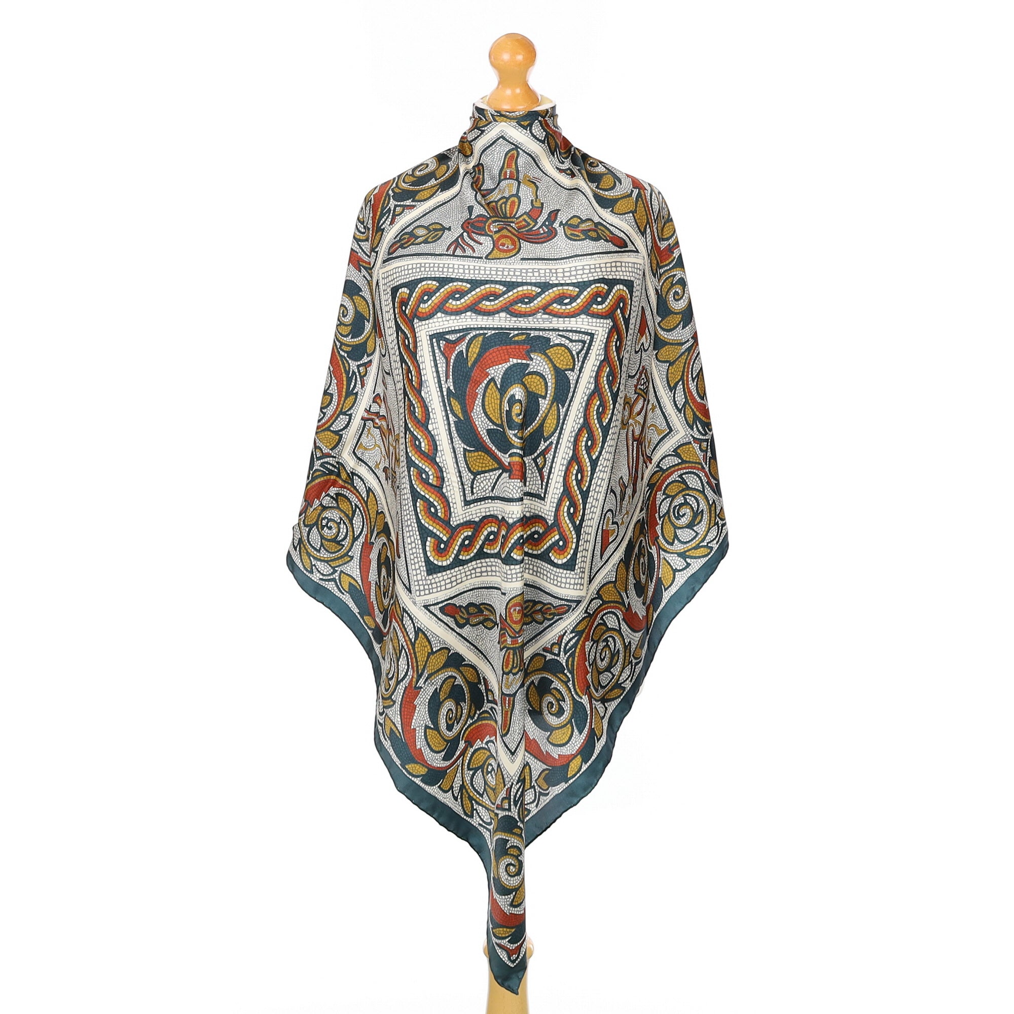 Beckford Mosaic Style Vintage Silk Scarf