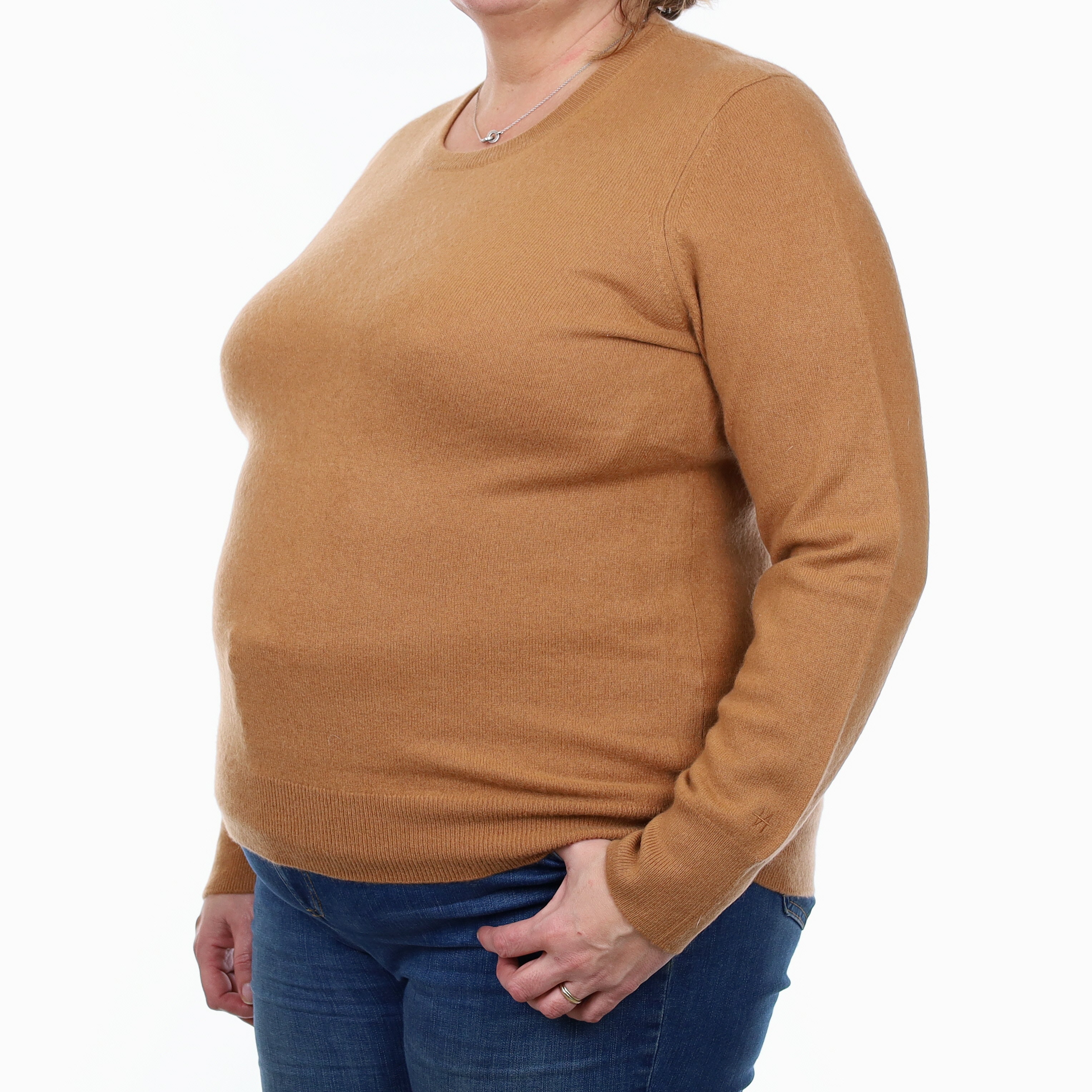Gingerbread Brown Cashmere Crew Neck Jumper Extra Large