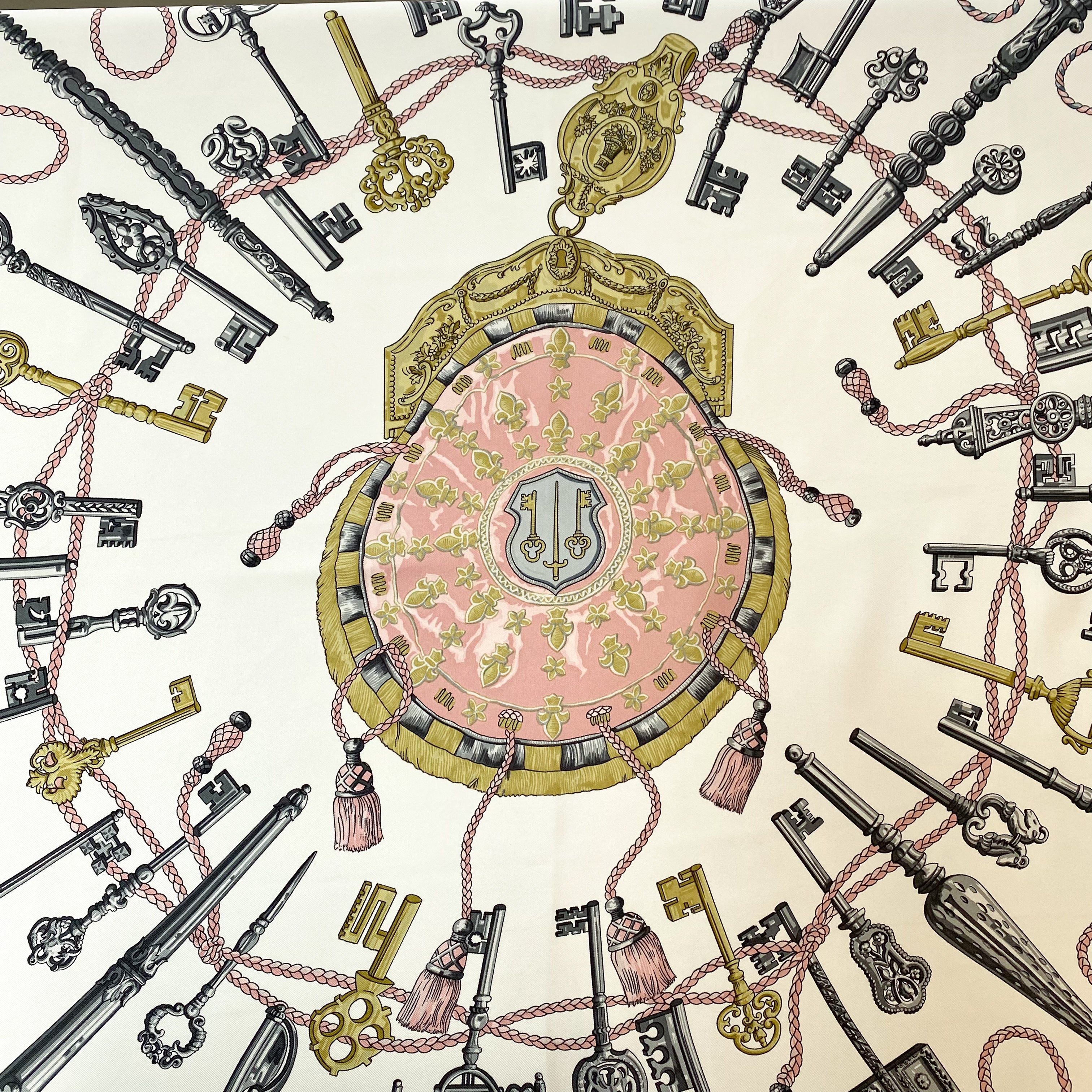 Boxed Hermès Les Clefs Silk Scarf