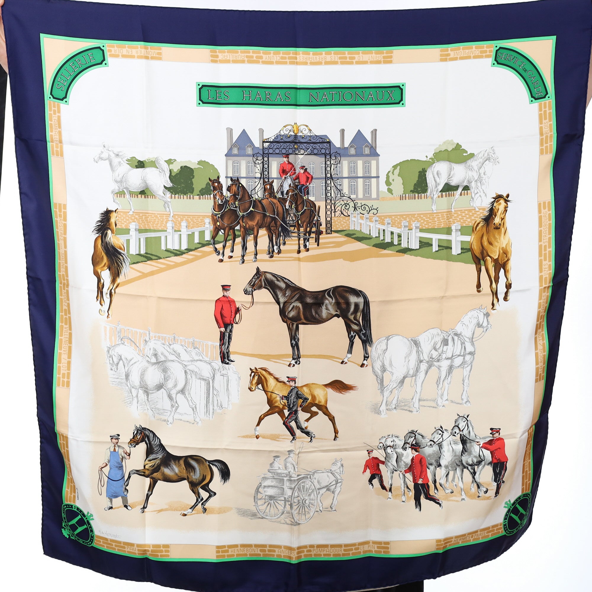 Pristine Hermès Les Haras Nationaux Silk Scarf Rare