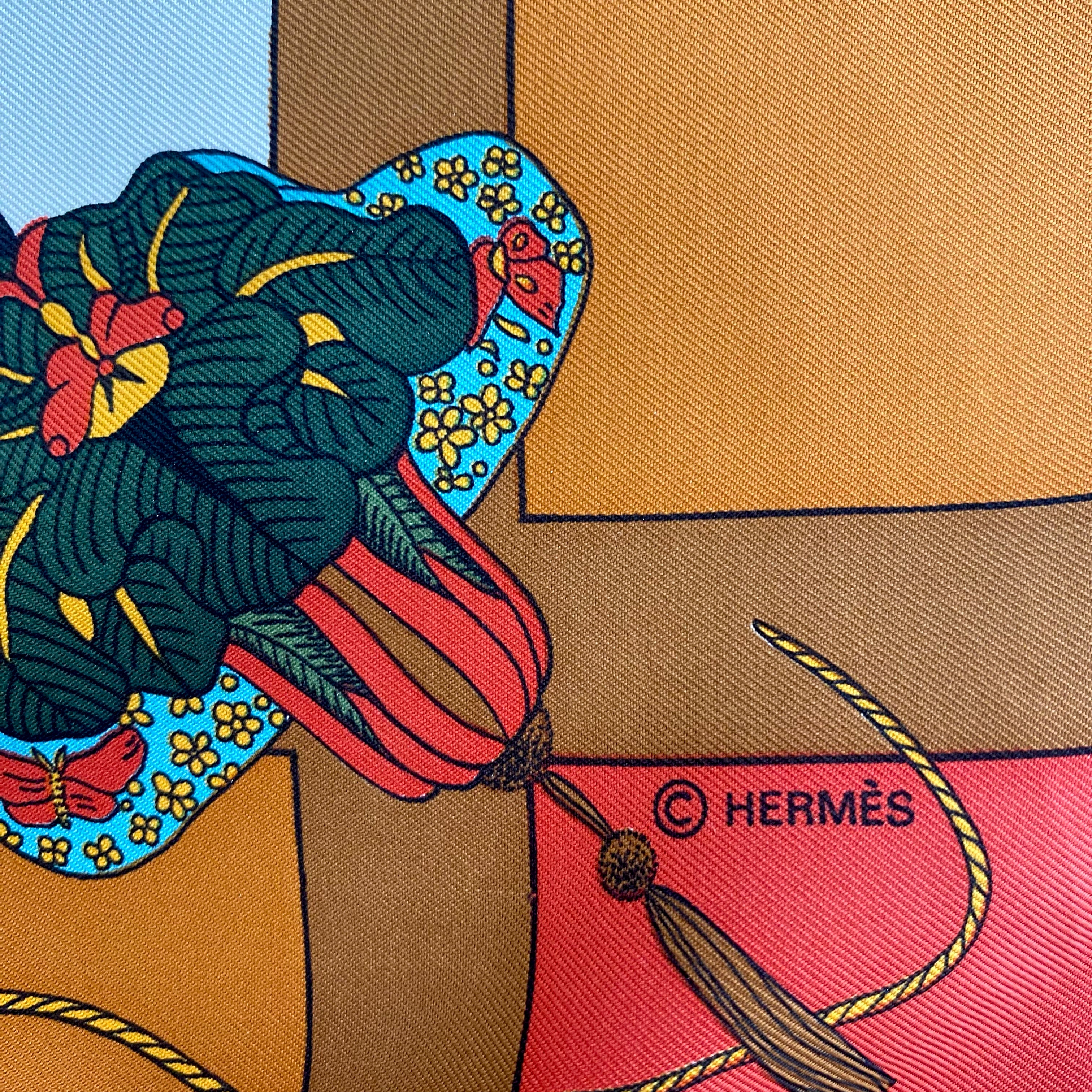 Boxed Hermès Soies Volantes 1991 Designer Silk Scarf