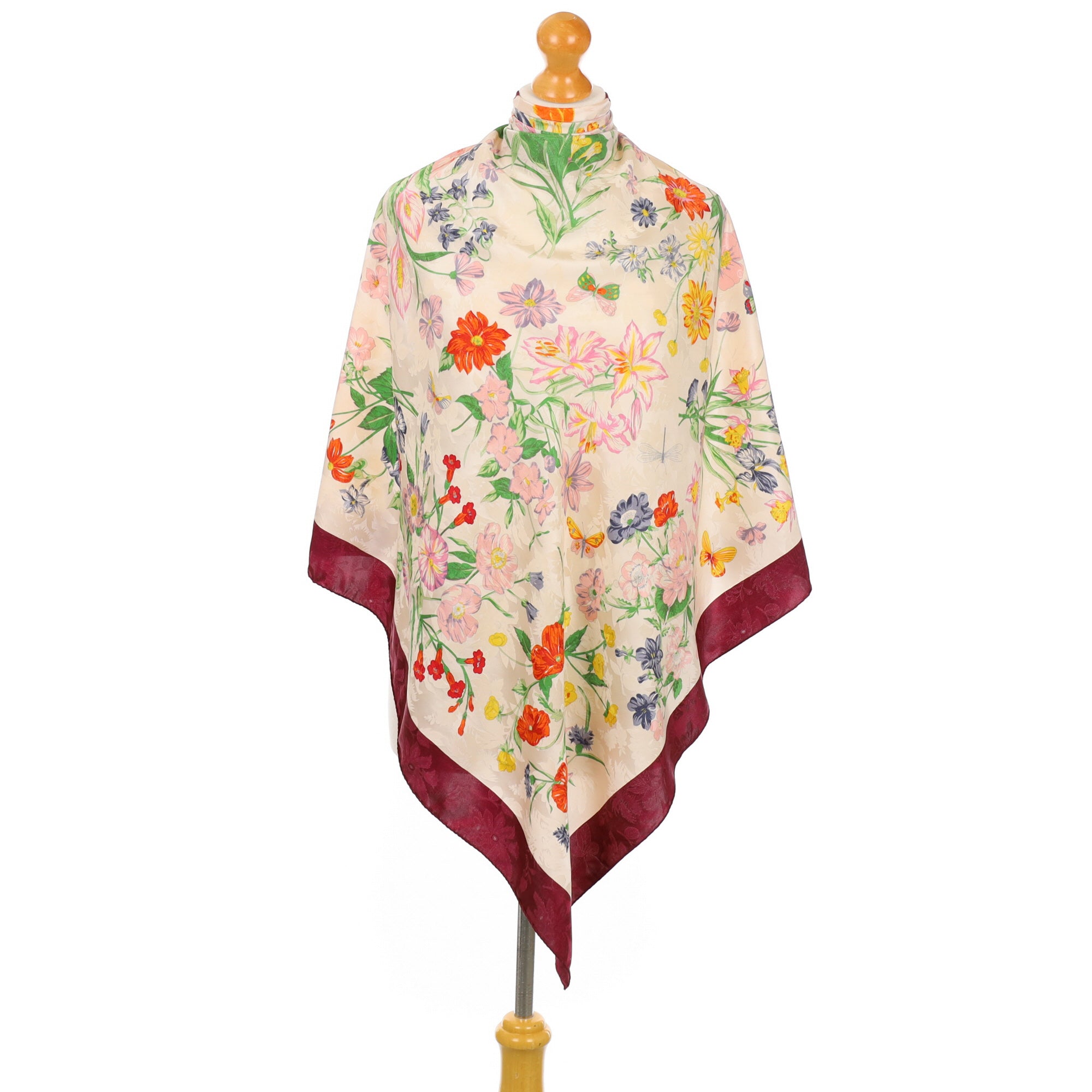 Italian Pretty Floral Vintage Silk Scarf