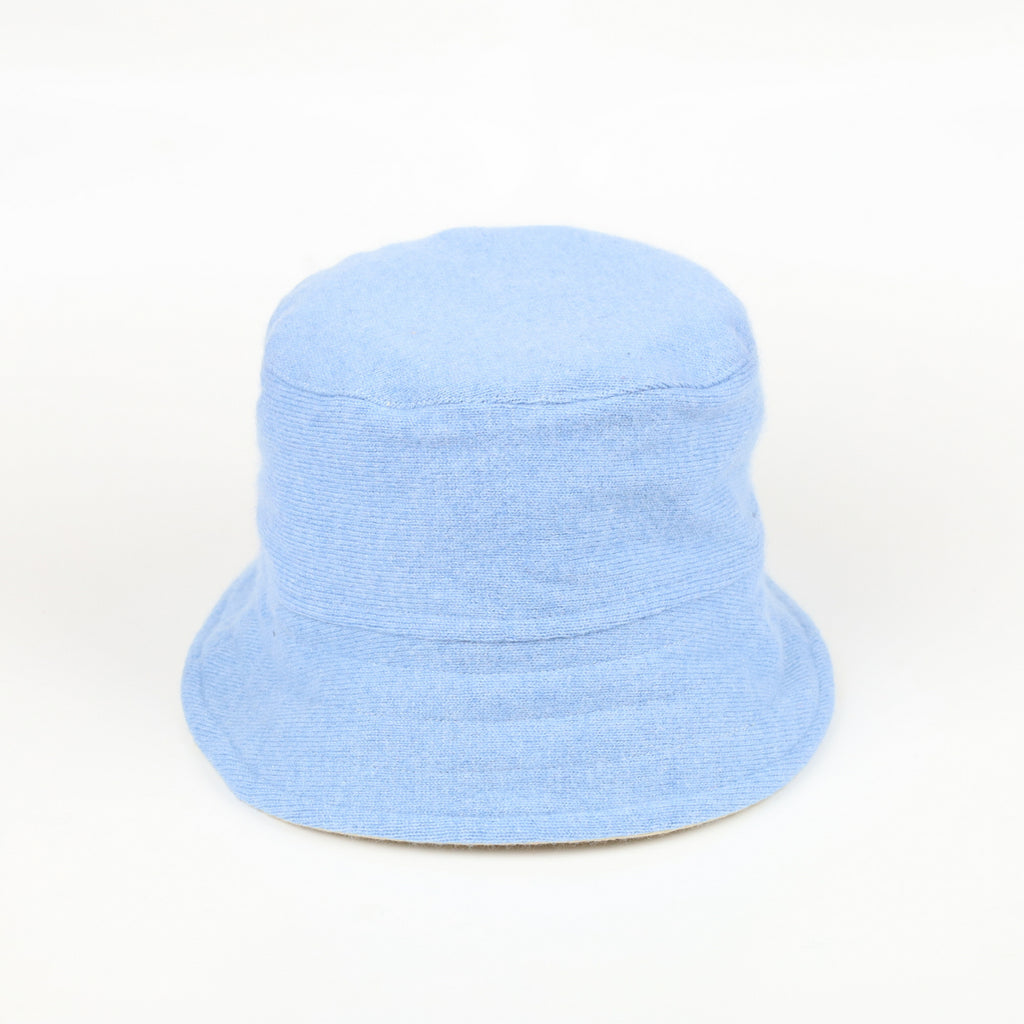 Sand and Sky Blue Reversible Cashmere Bucket Hat Medium