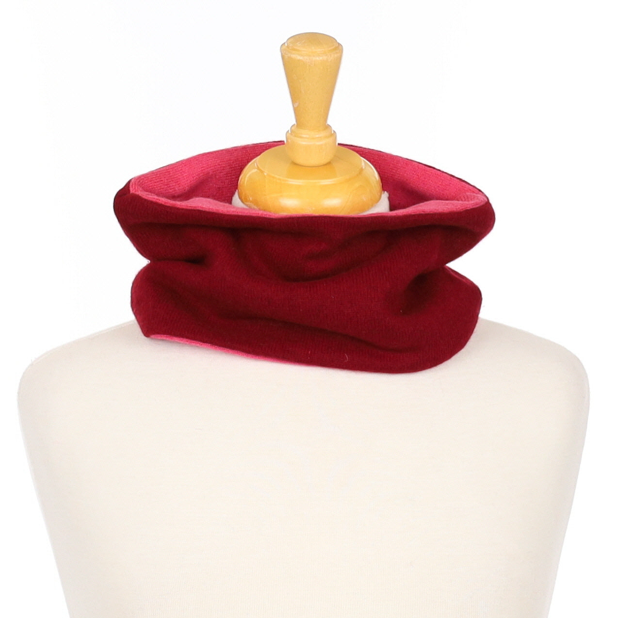 Burgundy Red and Lupin Pink Neck Warmer