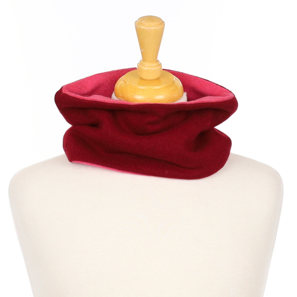 Burgundy Red and Lupin Pink Neck Warmer