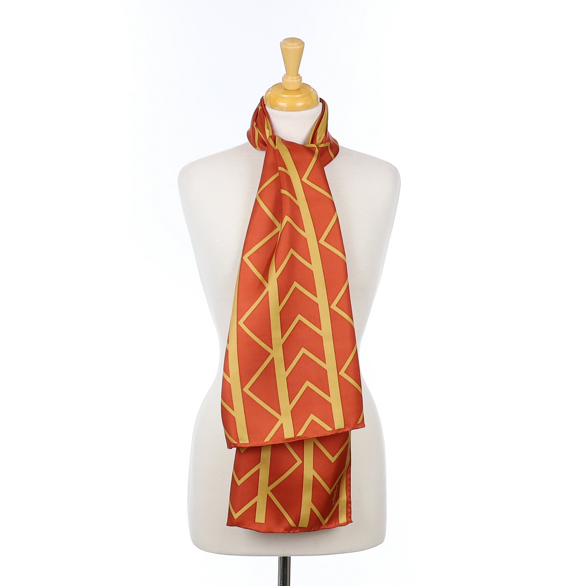 Jammers & Leufgen Geometric Orange Silk Scarf