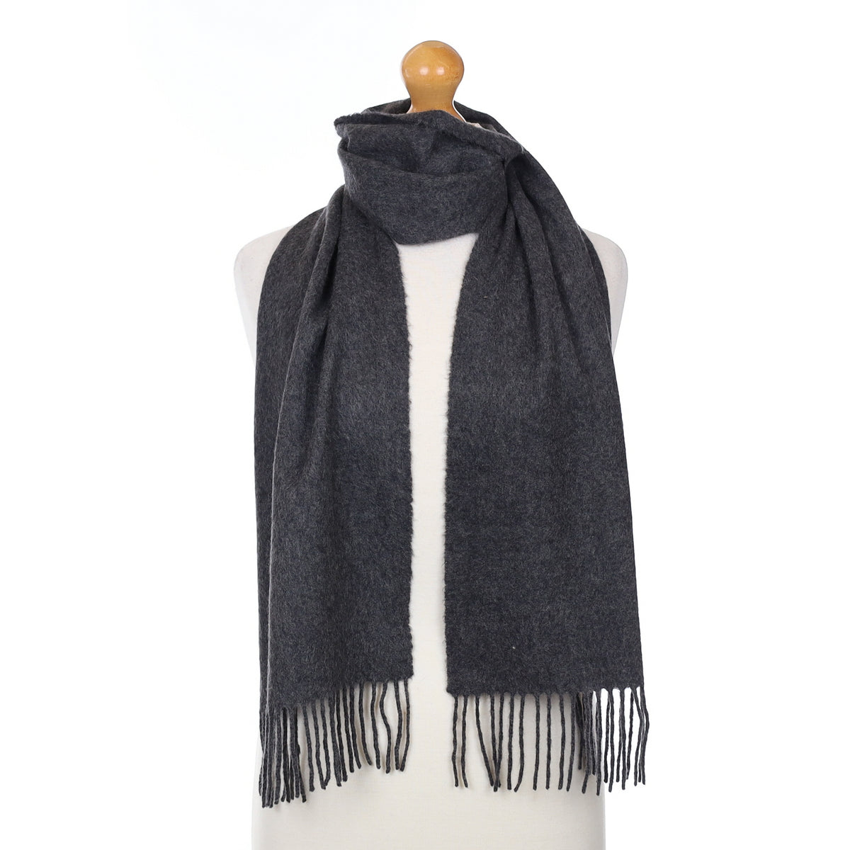 Charcoal Grey Cashmere Woven Scarf