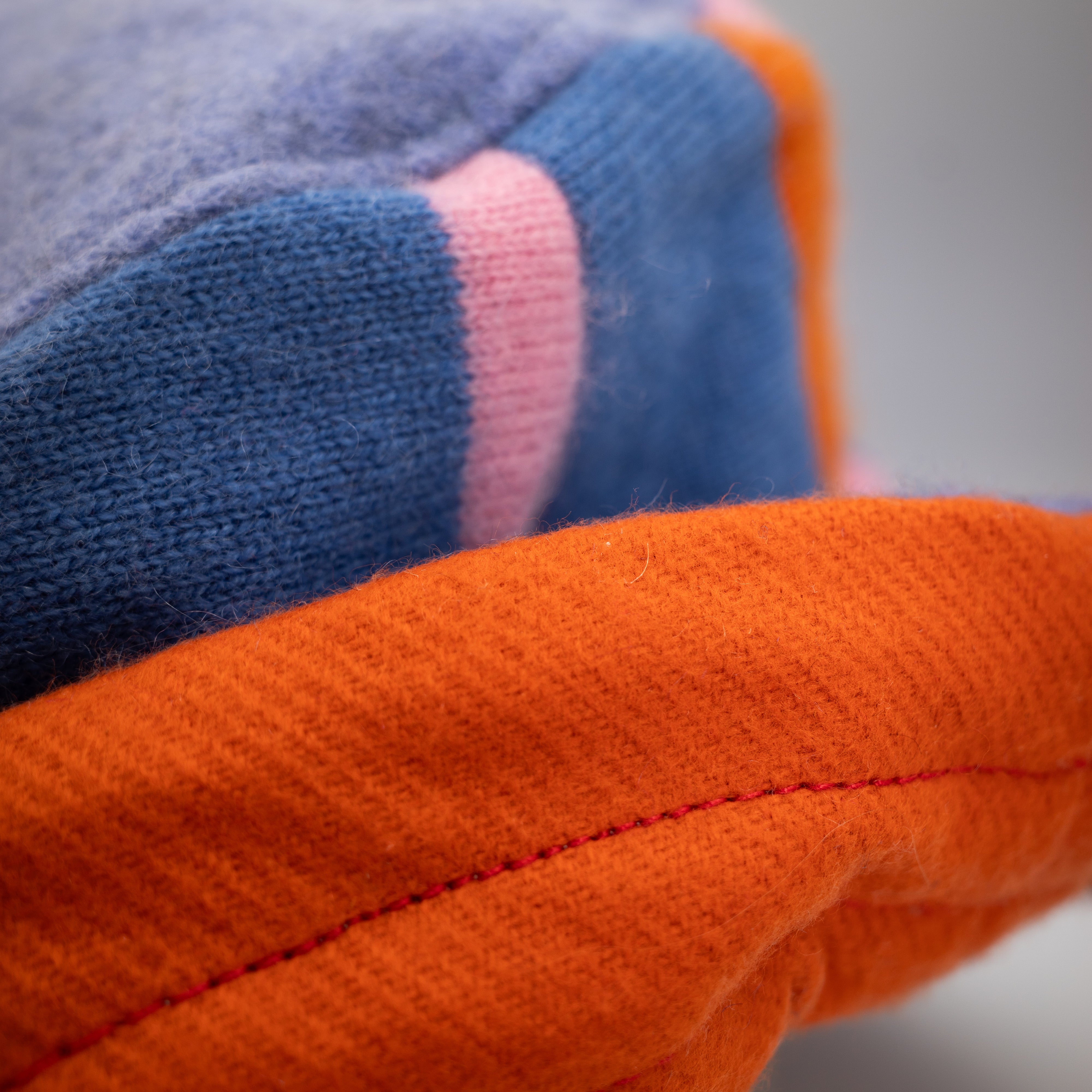 Multicoloured Reversible Cashmere Bucket Hat Large