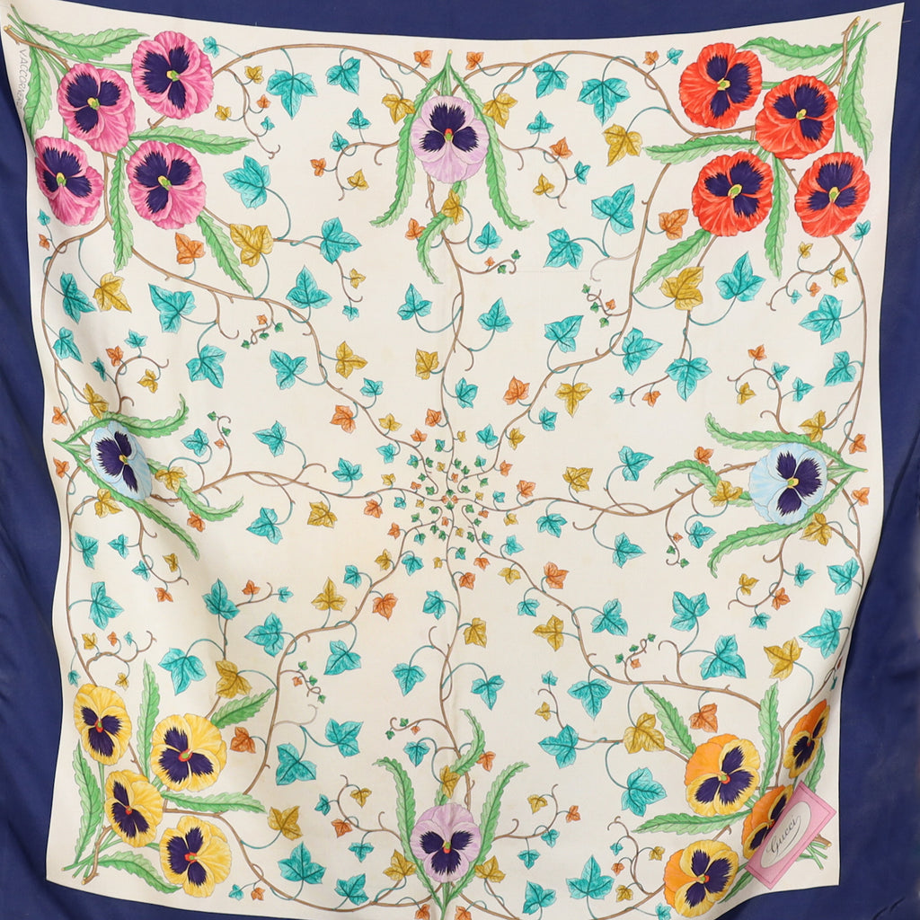 Gucci Floral Vintage Silk Scarf