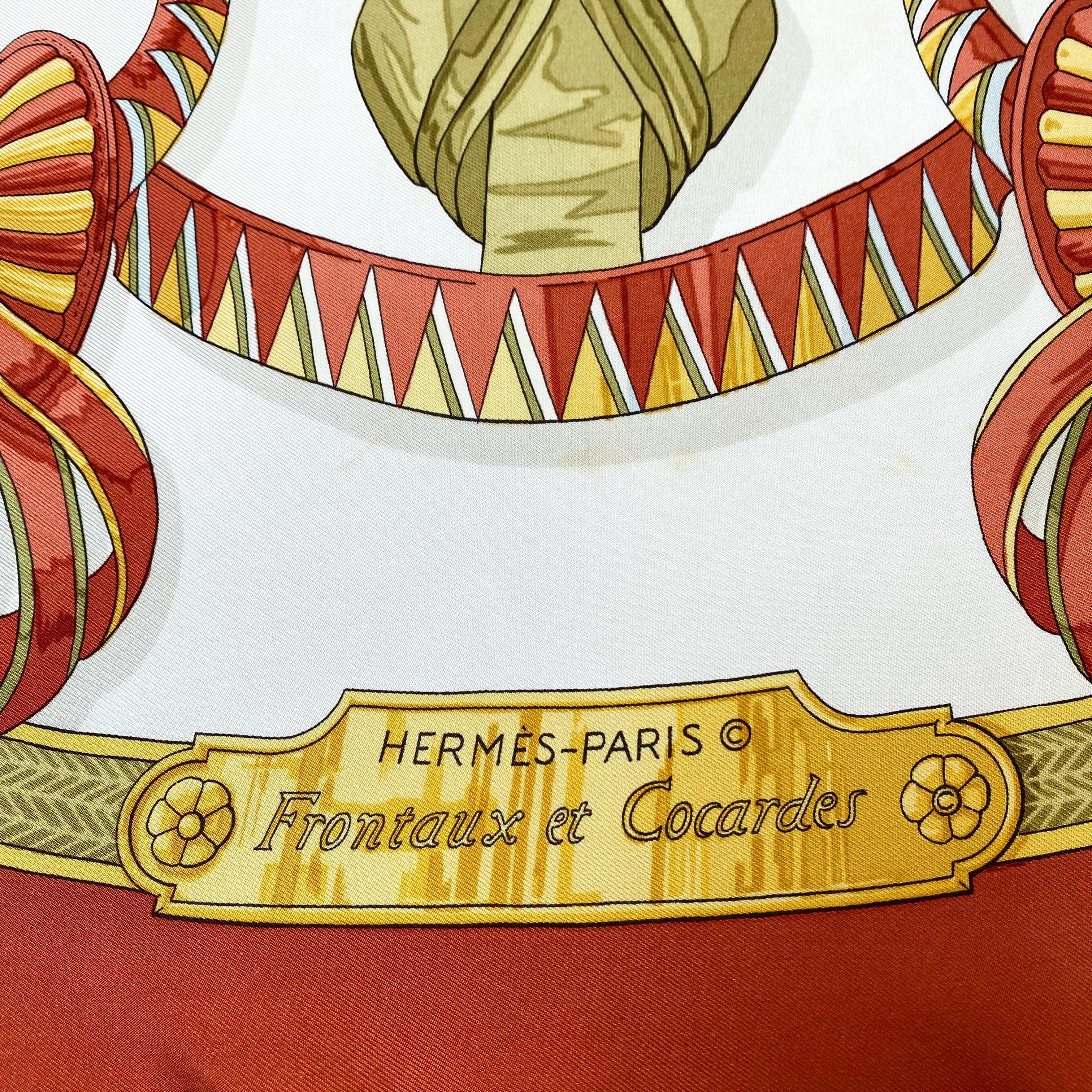 Hermès Frontaux et Cocardes 1969 Vintage Silk Scarf