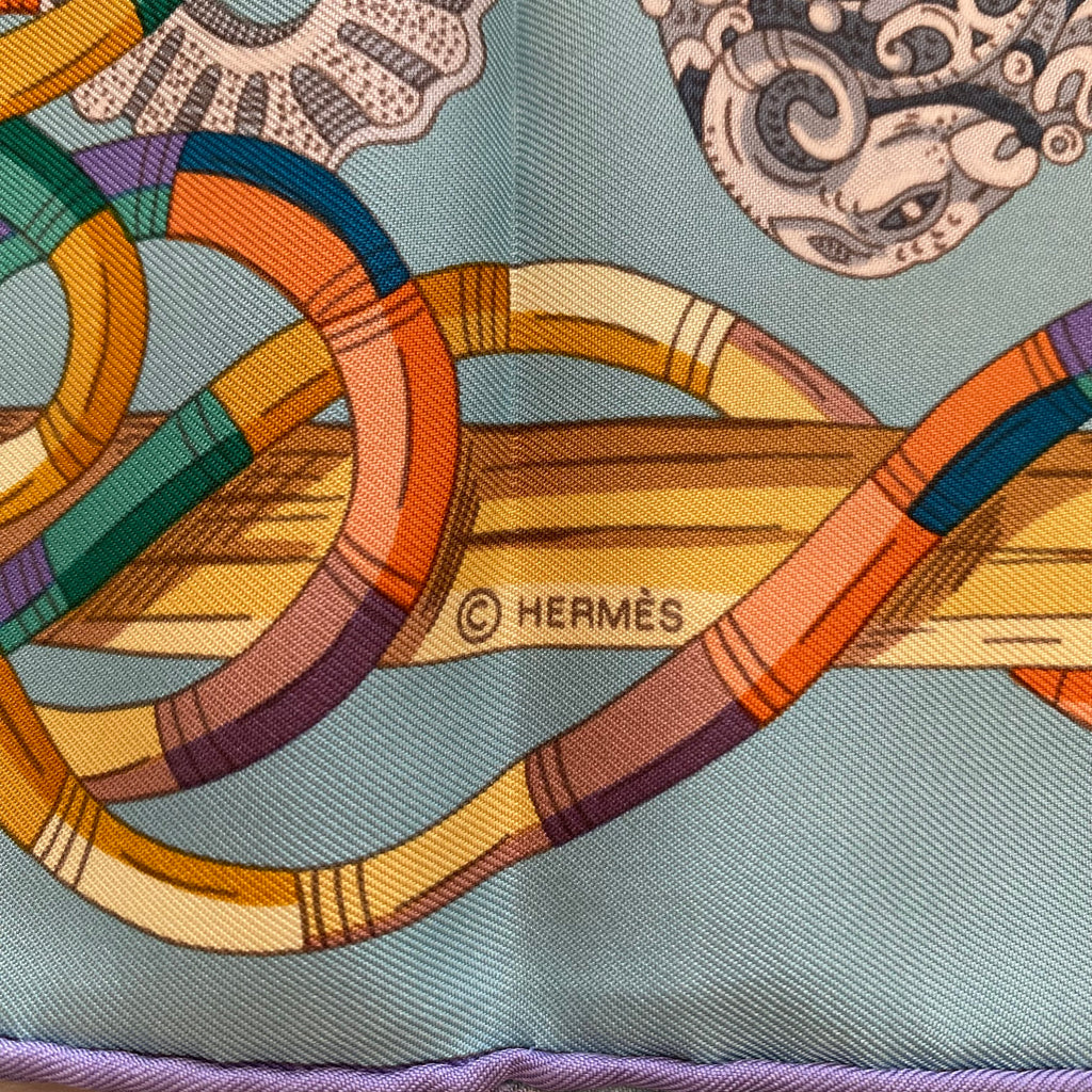 Hermès Au Fil Du Carré Silk Scarf Quite Rare
