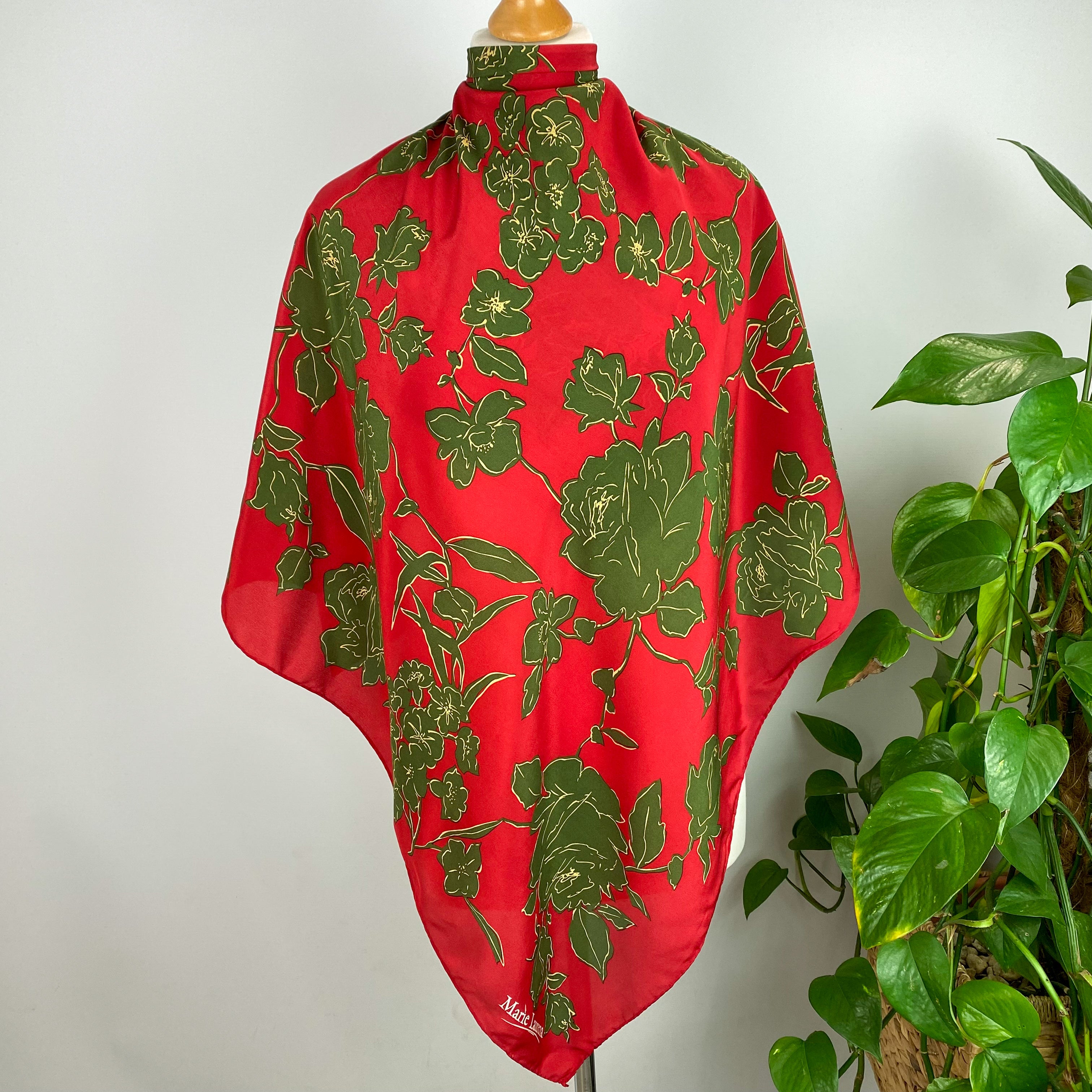 Marie Laurena Red Silk Scarf