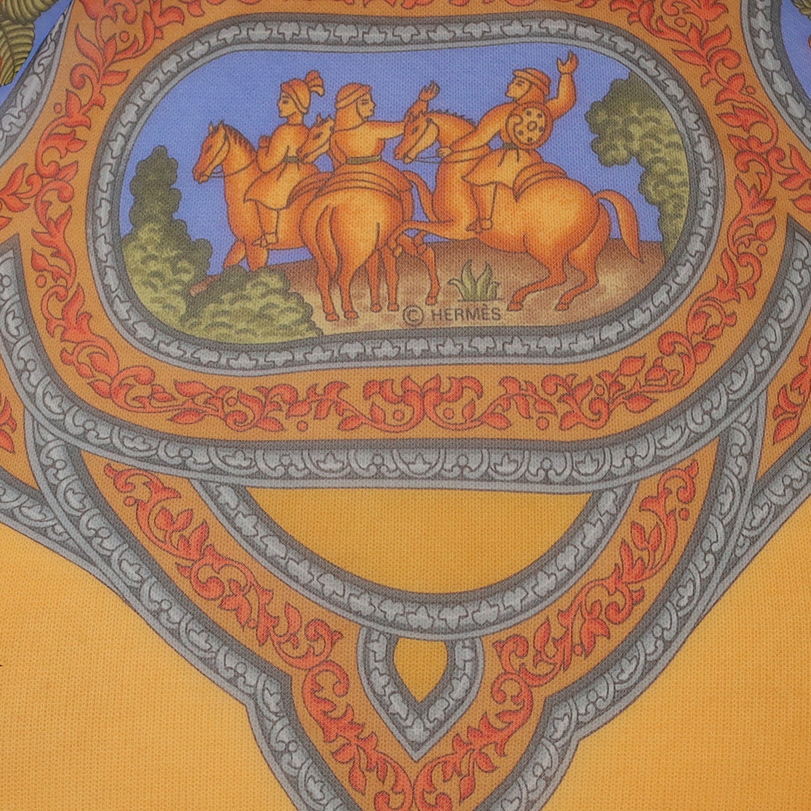 Hermès Qalamdan Mousseline Silk Scarf