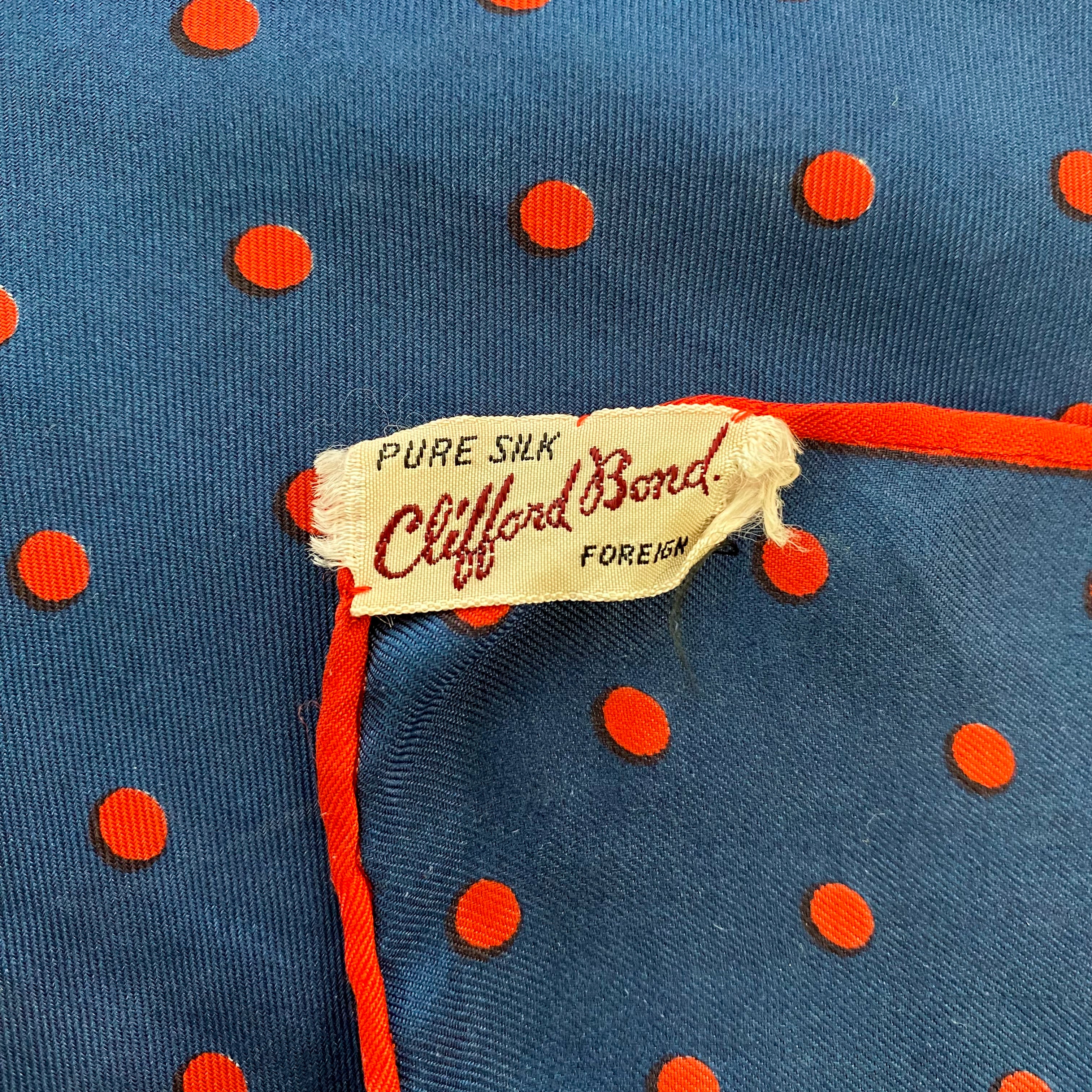 1970’s Clifford Bond Spotty Silk Scarf