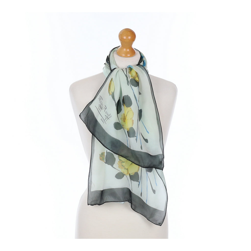 Maggy Rouff Designer Floral Silk Scarf