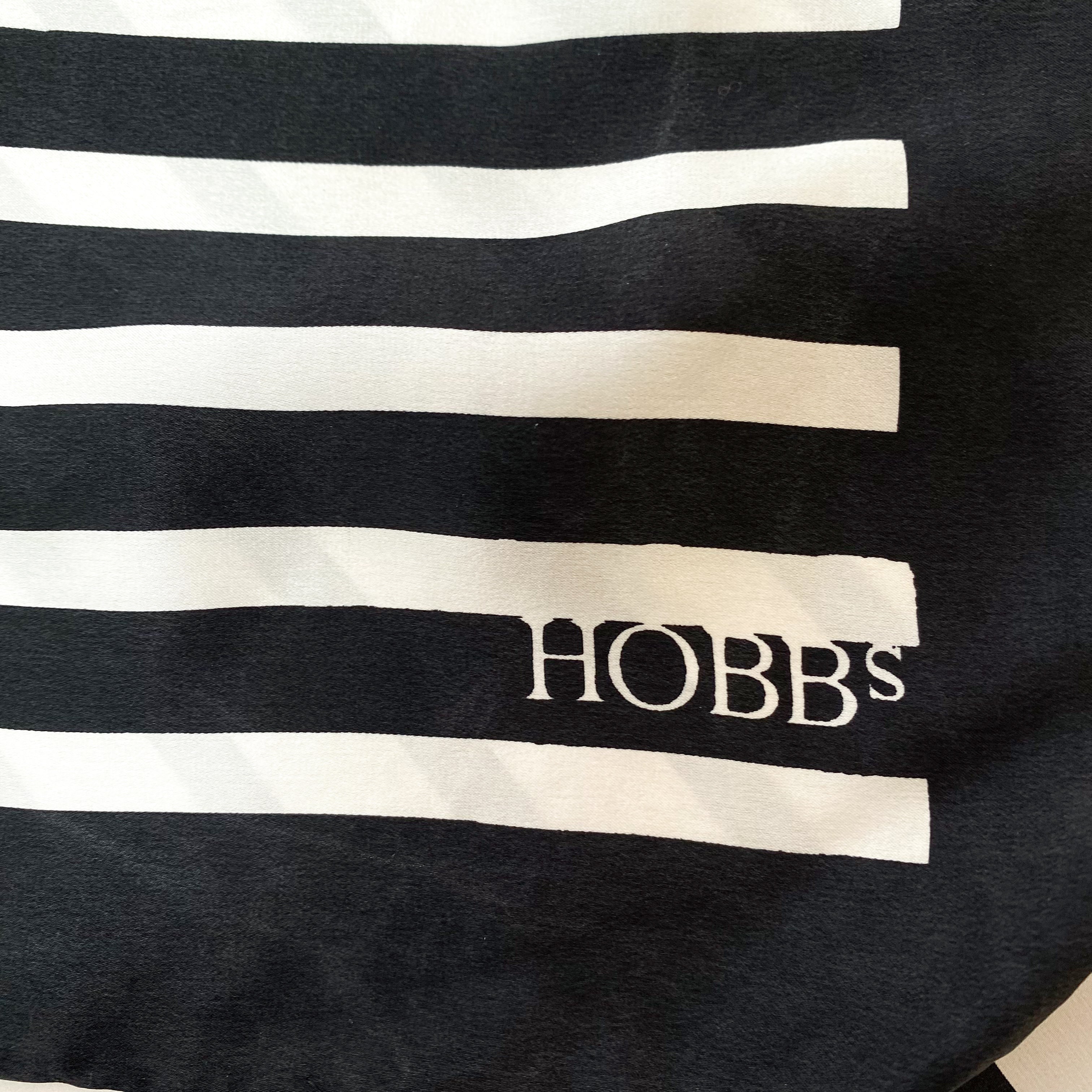 Hobbs Monochrome Striped Silk Scarf