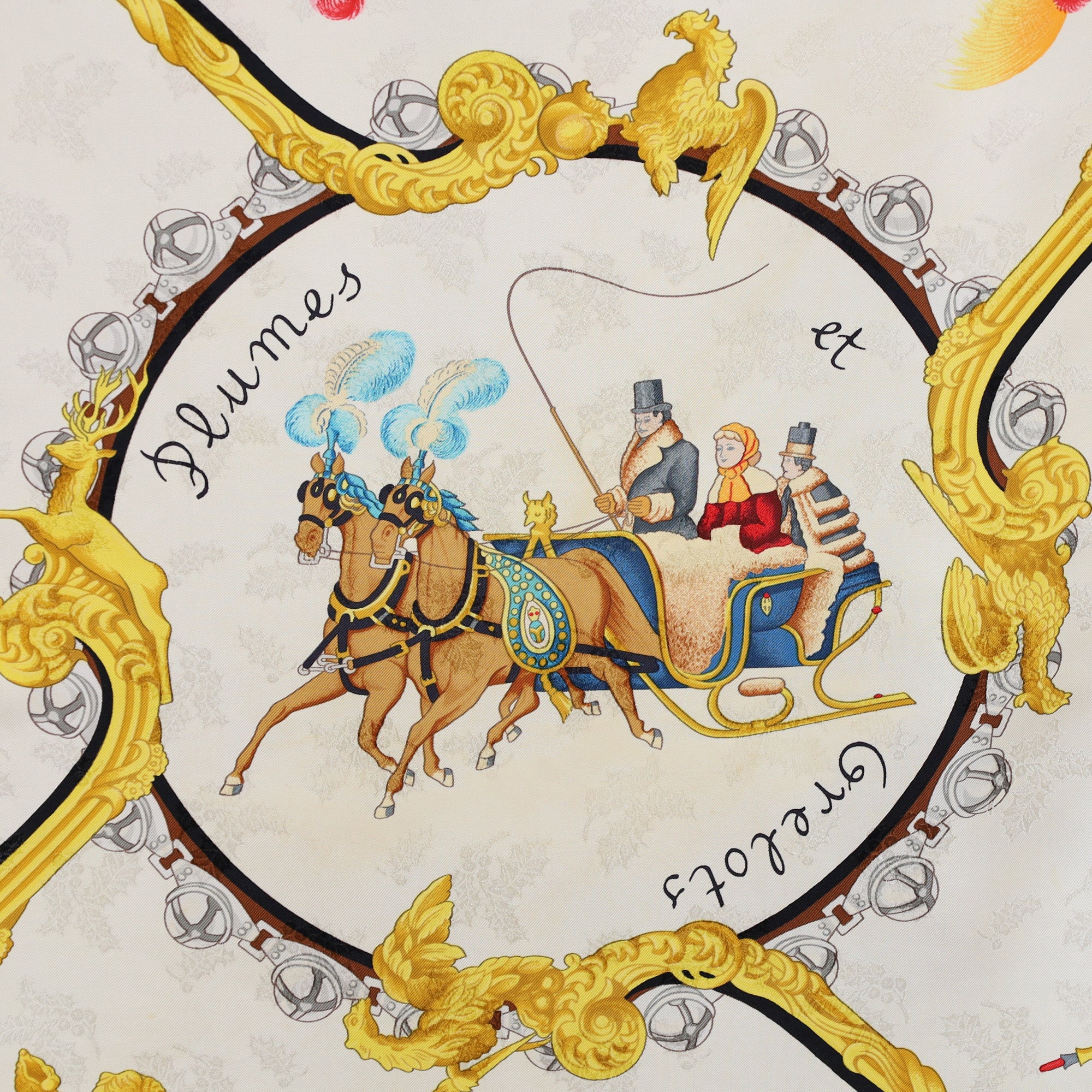 Hermès Plumes et Grelots Silk Scarf