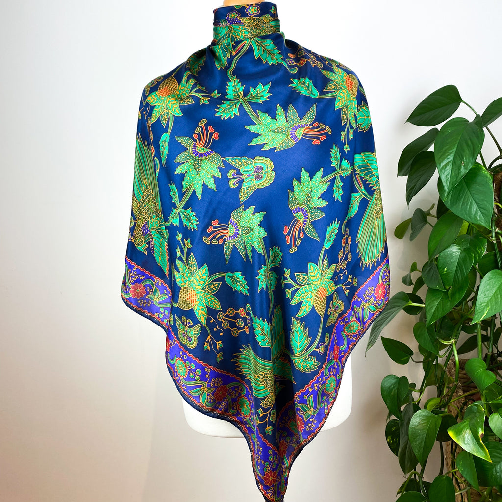 Country Casuals Floral Vintage Silk Scarf