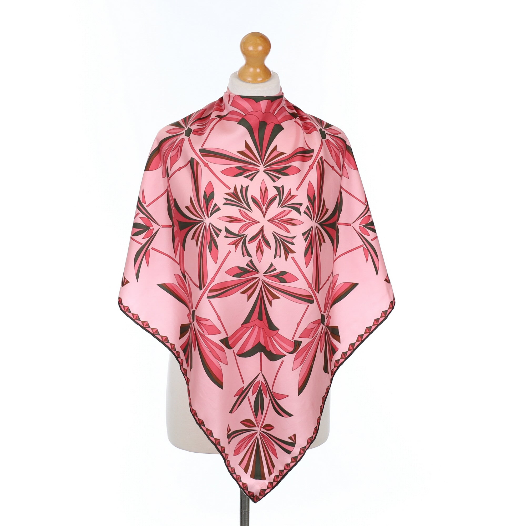 1970’s Richard Allan Abstract Pink Silk Scarf