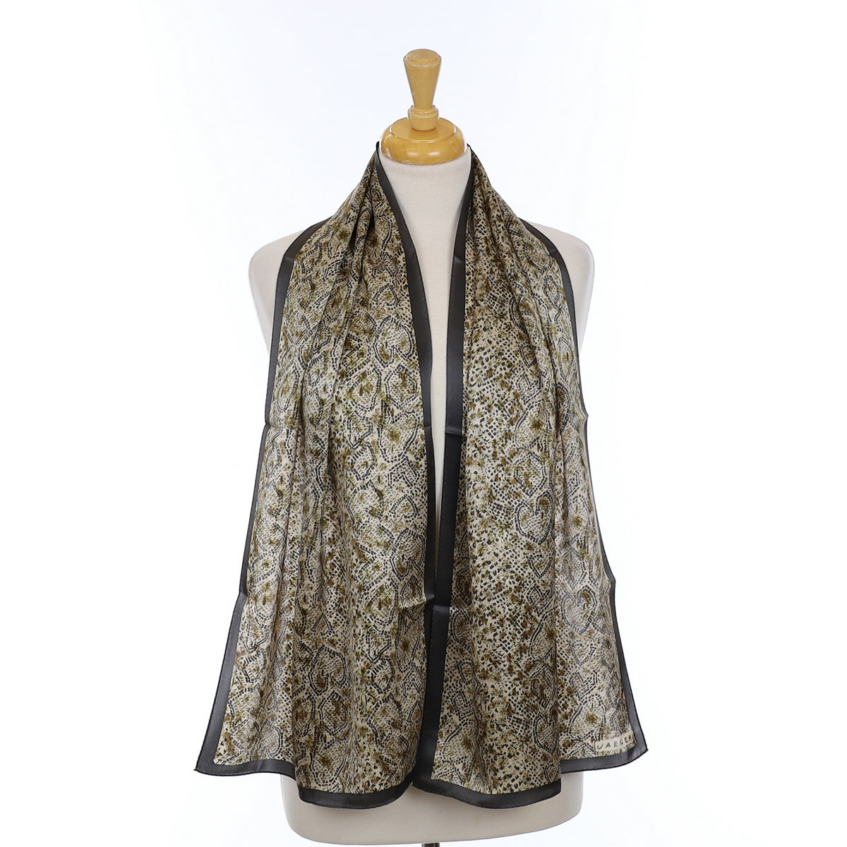 Unworn Jaeger Snakeskin Pattern Long Silk Scarf