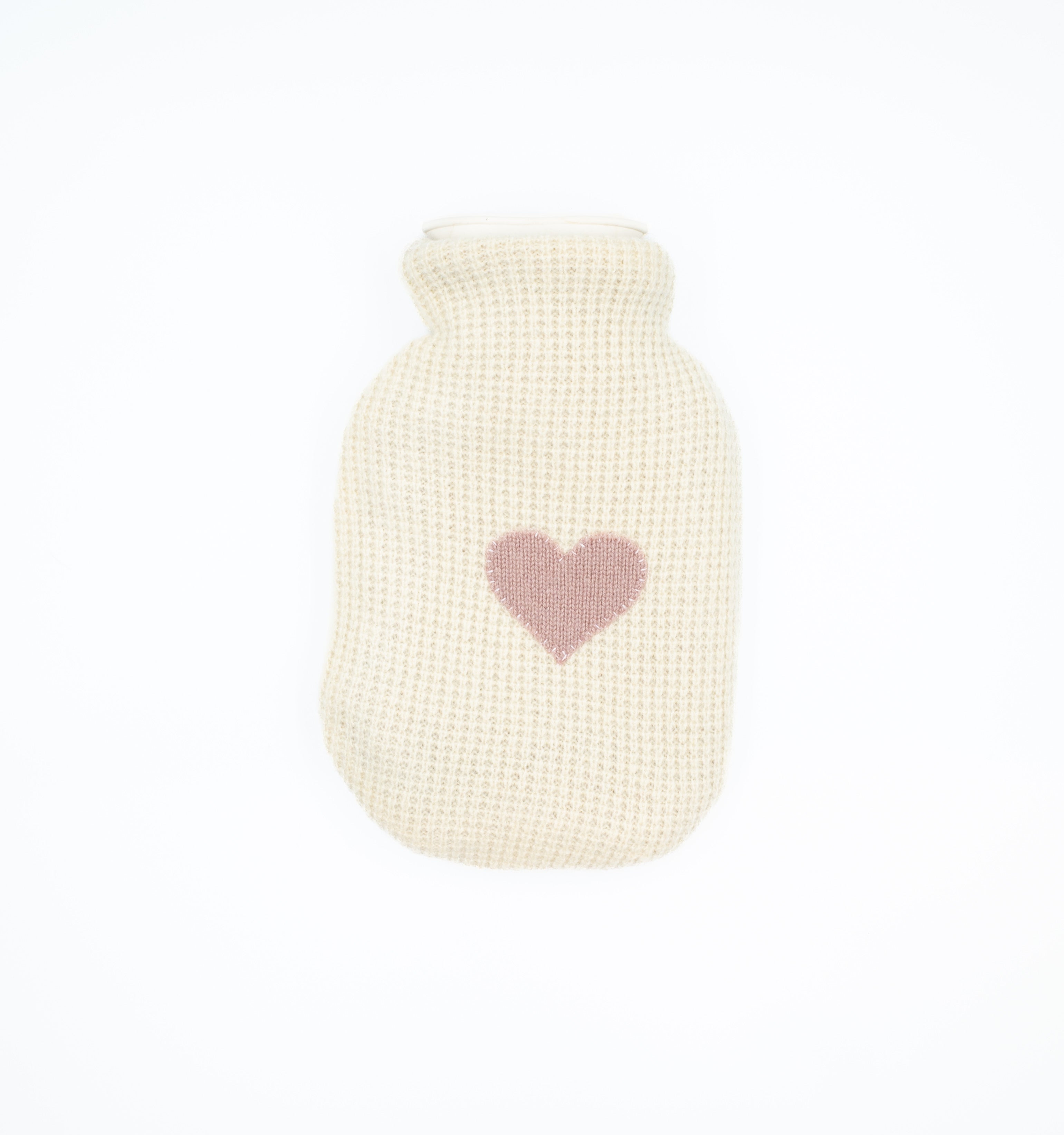 Cream Waffle Knit Cashmere Small Hot Water Bottle