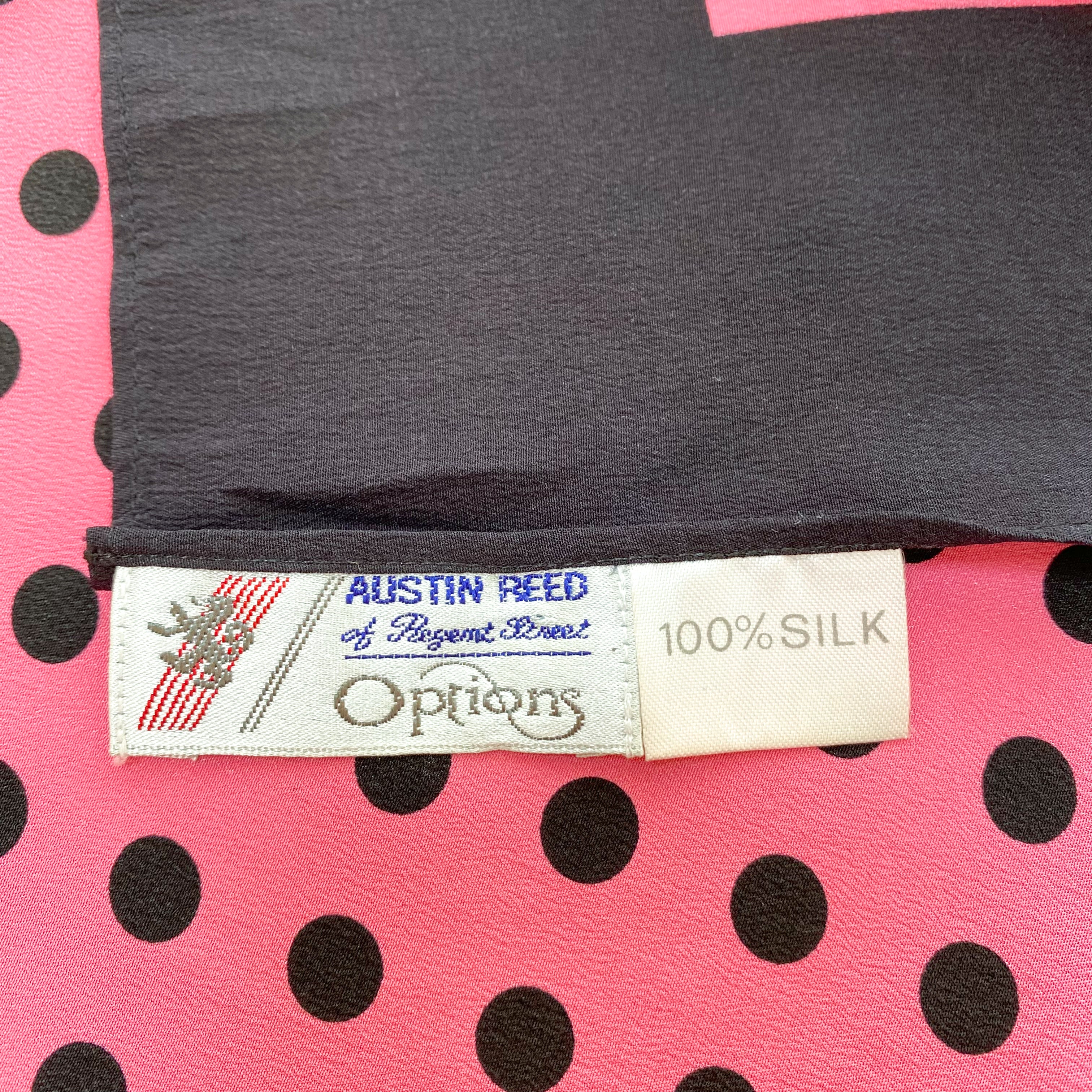1980s Austin Reed Spotty Vintage Silk Scarf