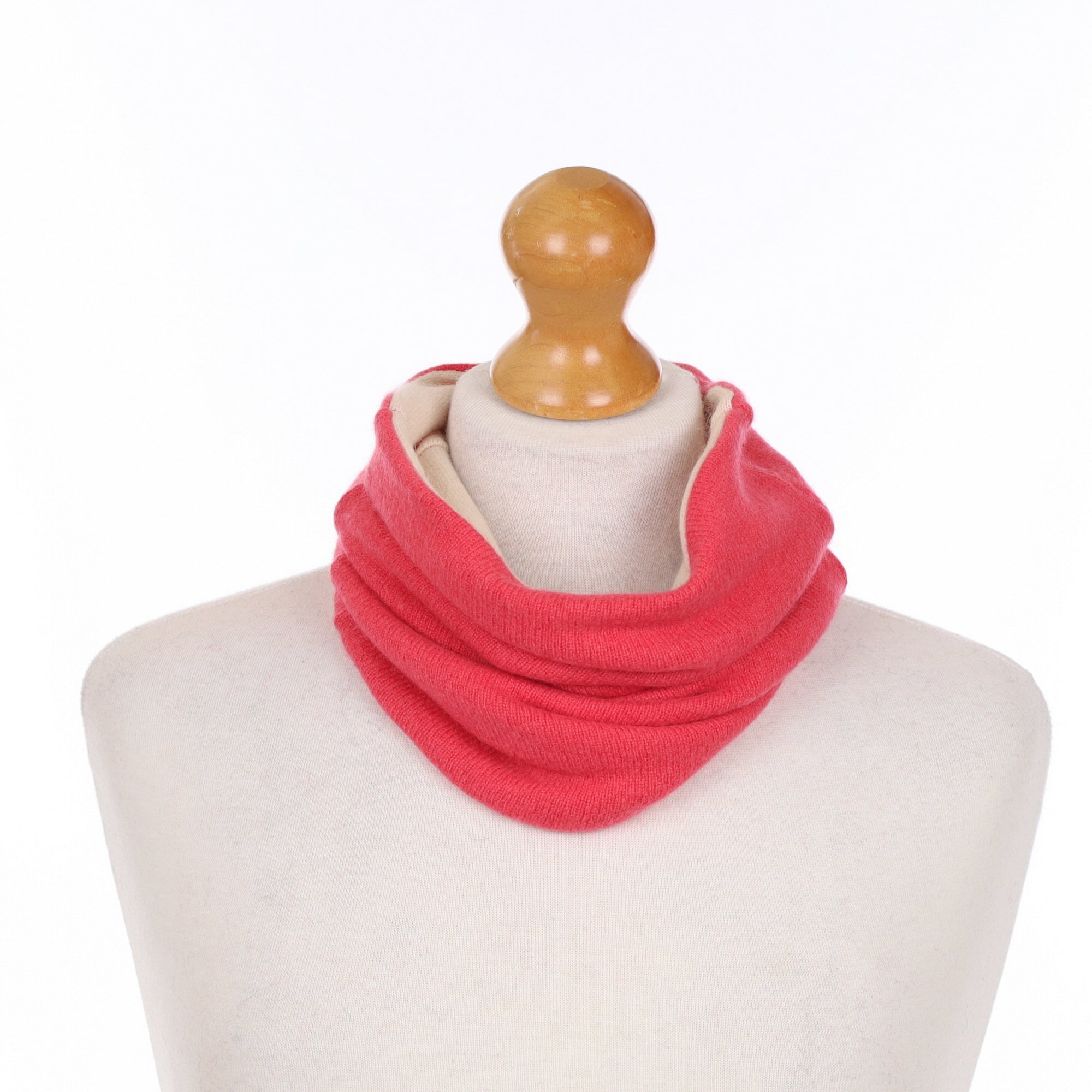 Strawberry Pink and Cream Luxury Double Layered Snood