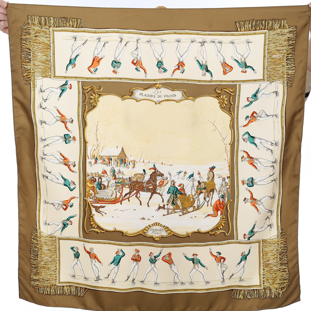 Hermès Les Plaisirs Du Froid Silk Scarf