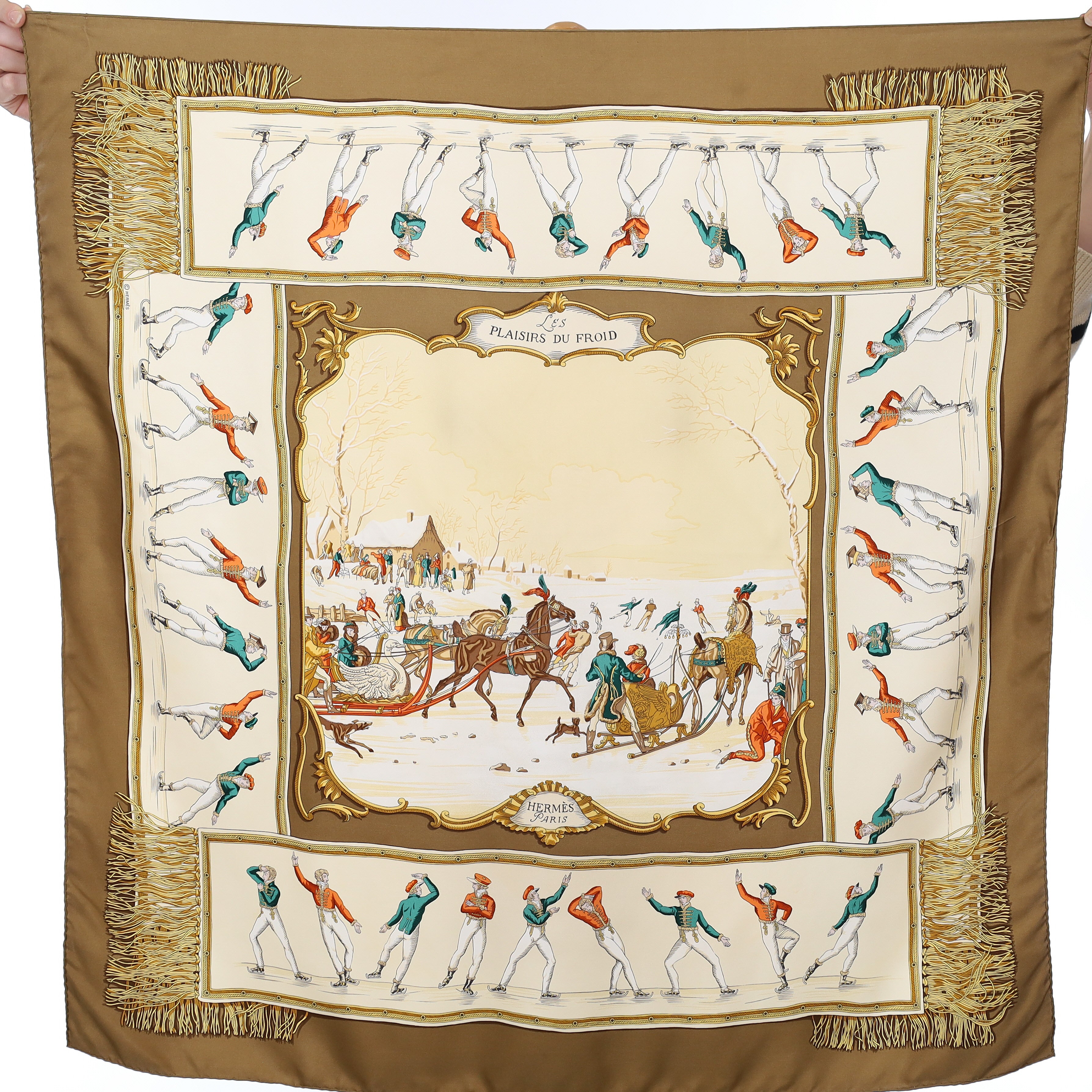 Hermès Les Plaisirs Du Froid Silk Scarf