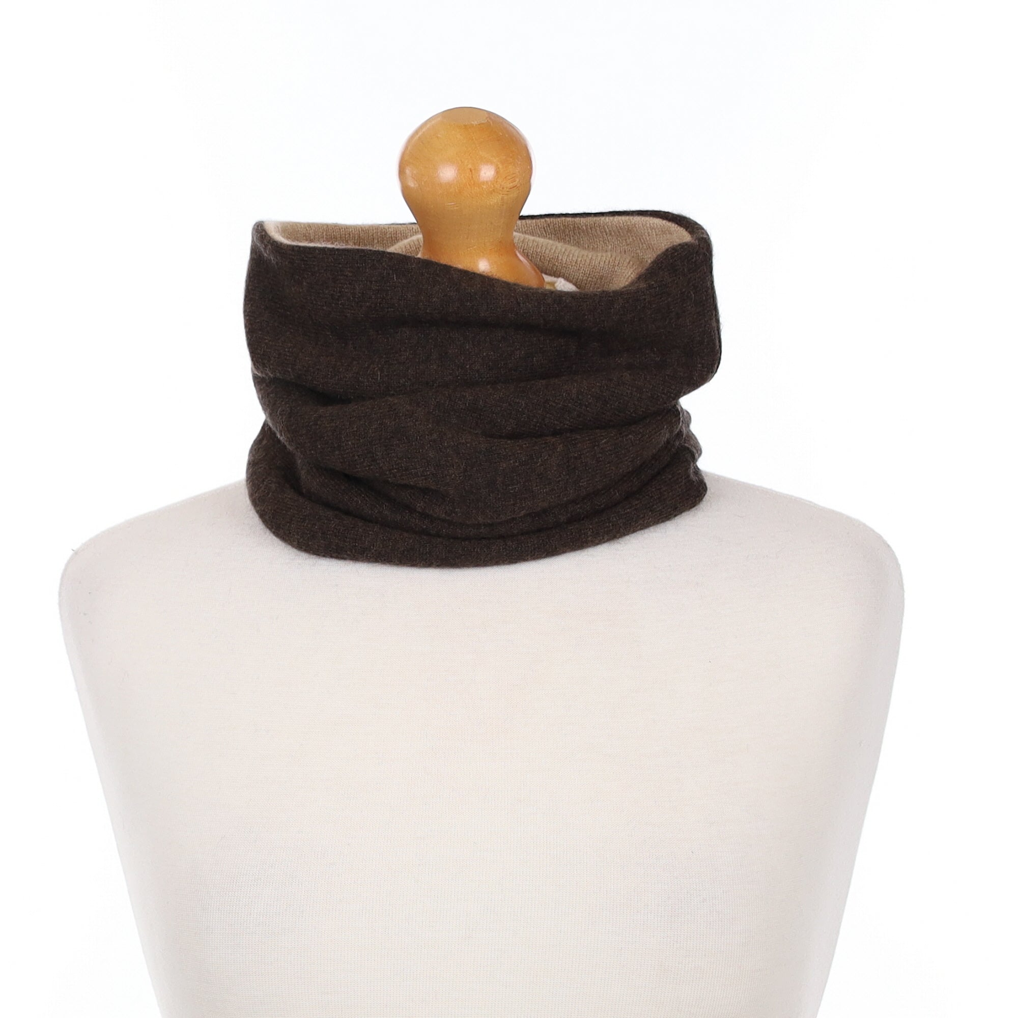 Fawn and Peppercorn Brown Luxury Double Layered Snood