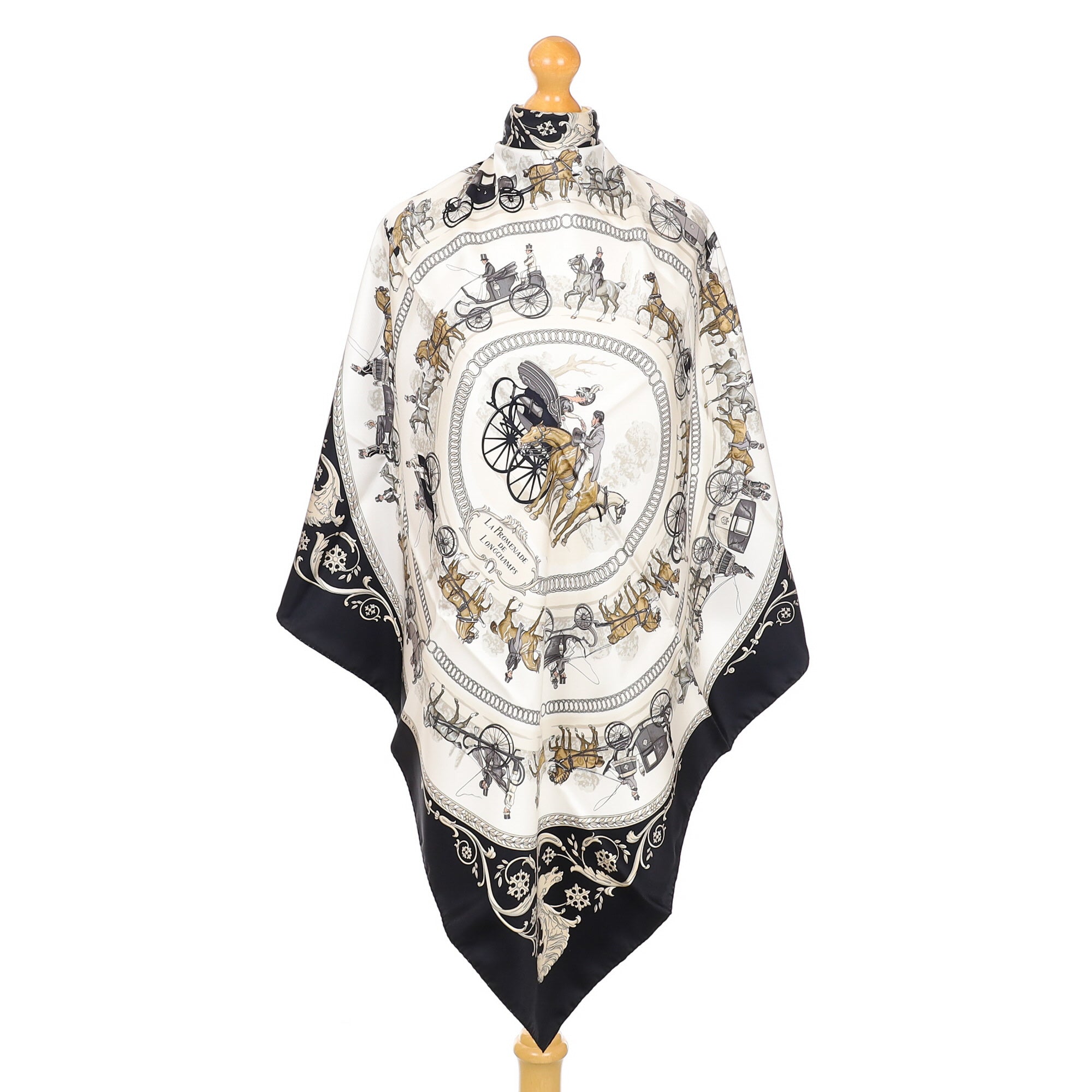 Brand New Boxed Hermès La Promenade de Longchamps Silk Scarf