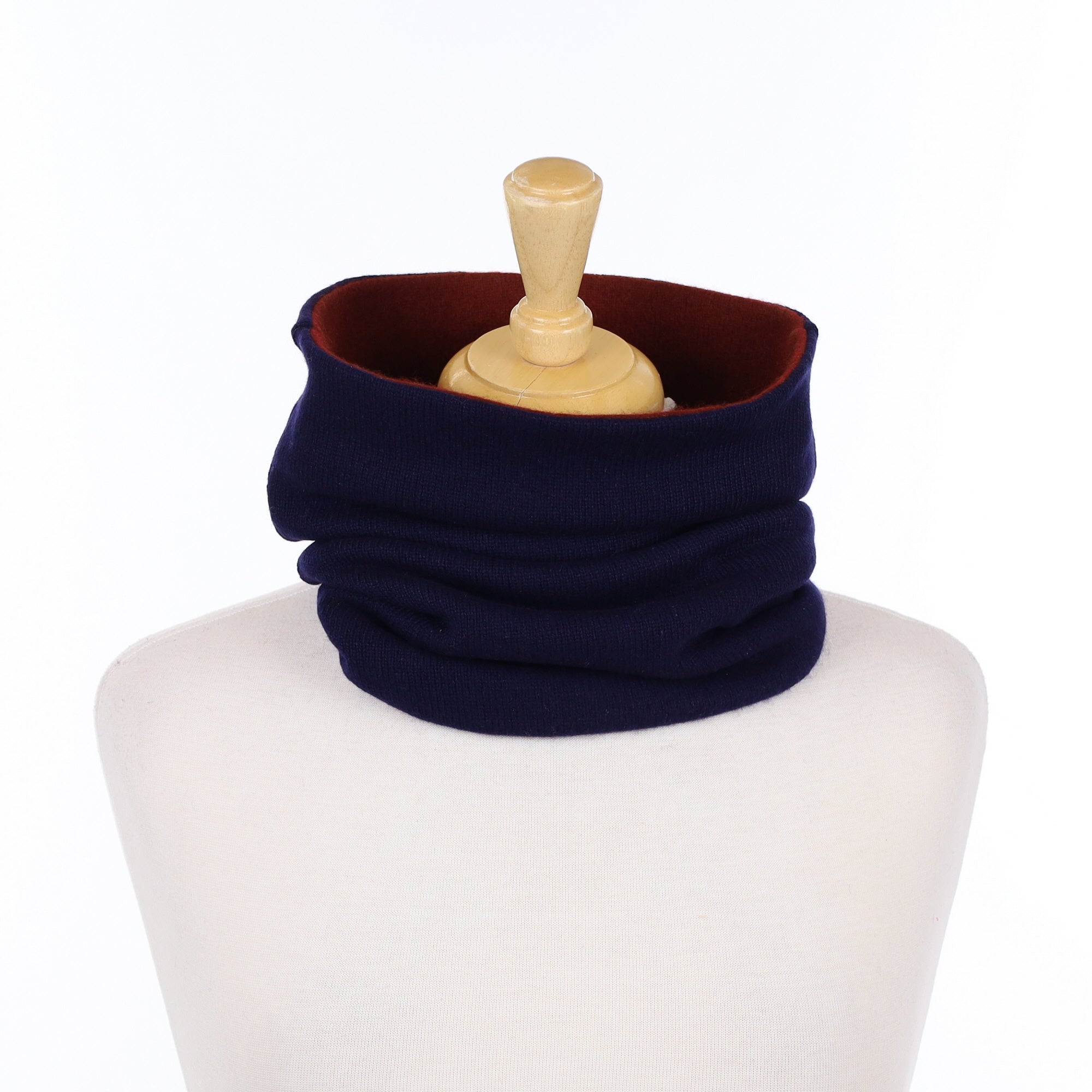 Navy and Maroon Luxury Double Layered Snood
