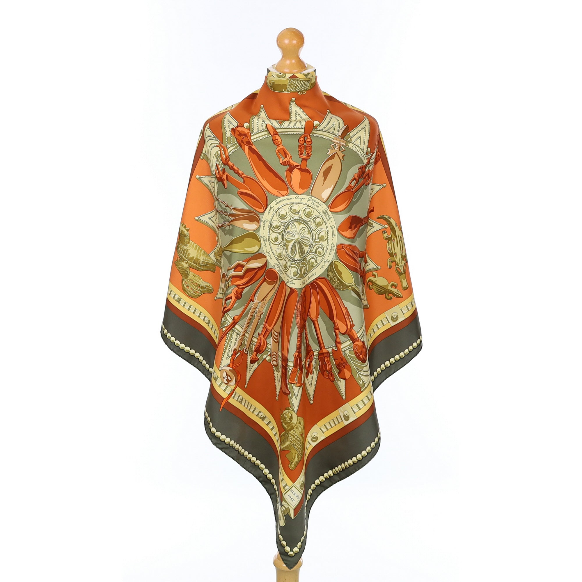 Hermès Cuillers D’ Afrique Silk Scarf Quite Rare